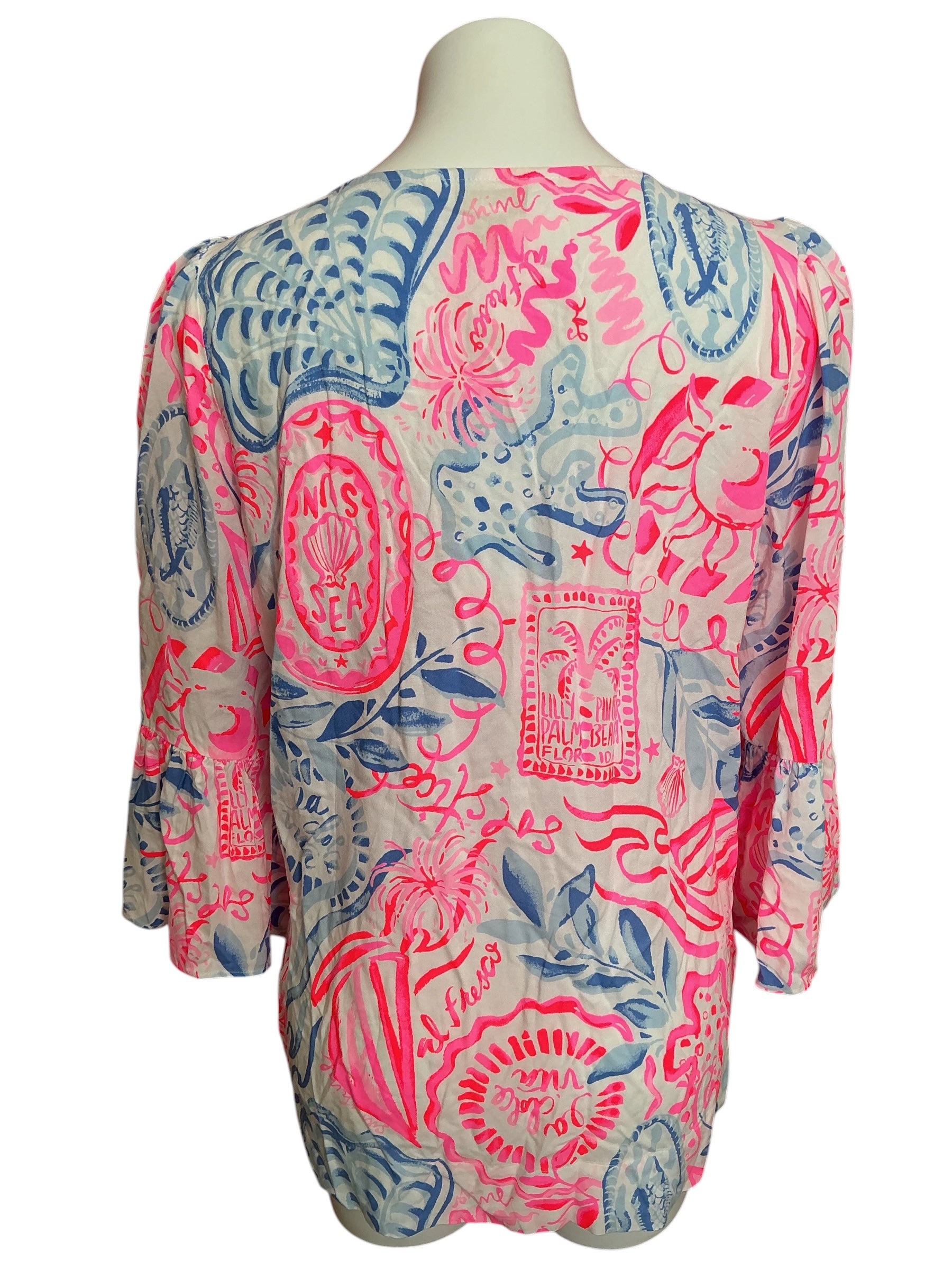 Lilly Pulitzer NWT Danika Tunic Resort White Sun Sea Sand - Size 10