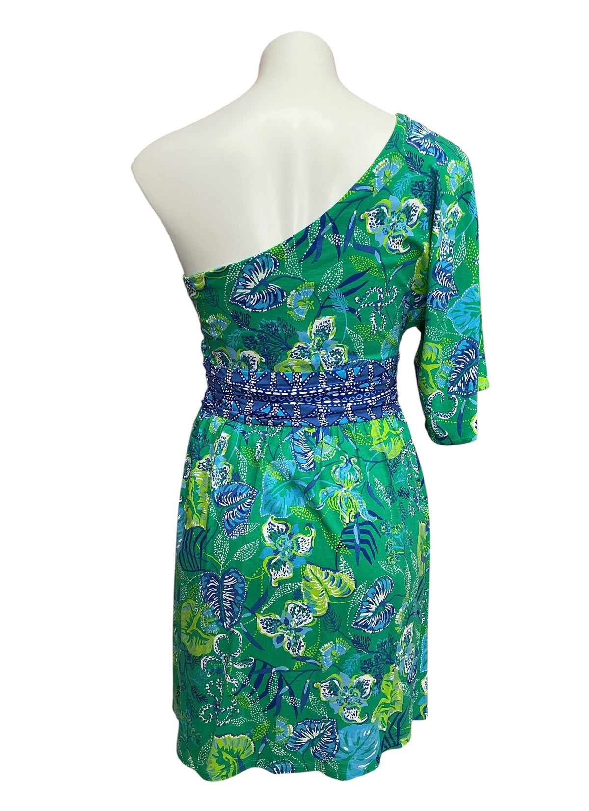 Lilly Pulitzer Niki One Shoulder Romper Botanical Green In A Flutter - Size 6