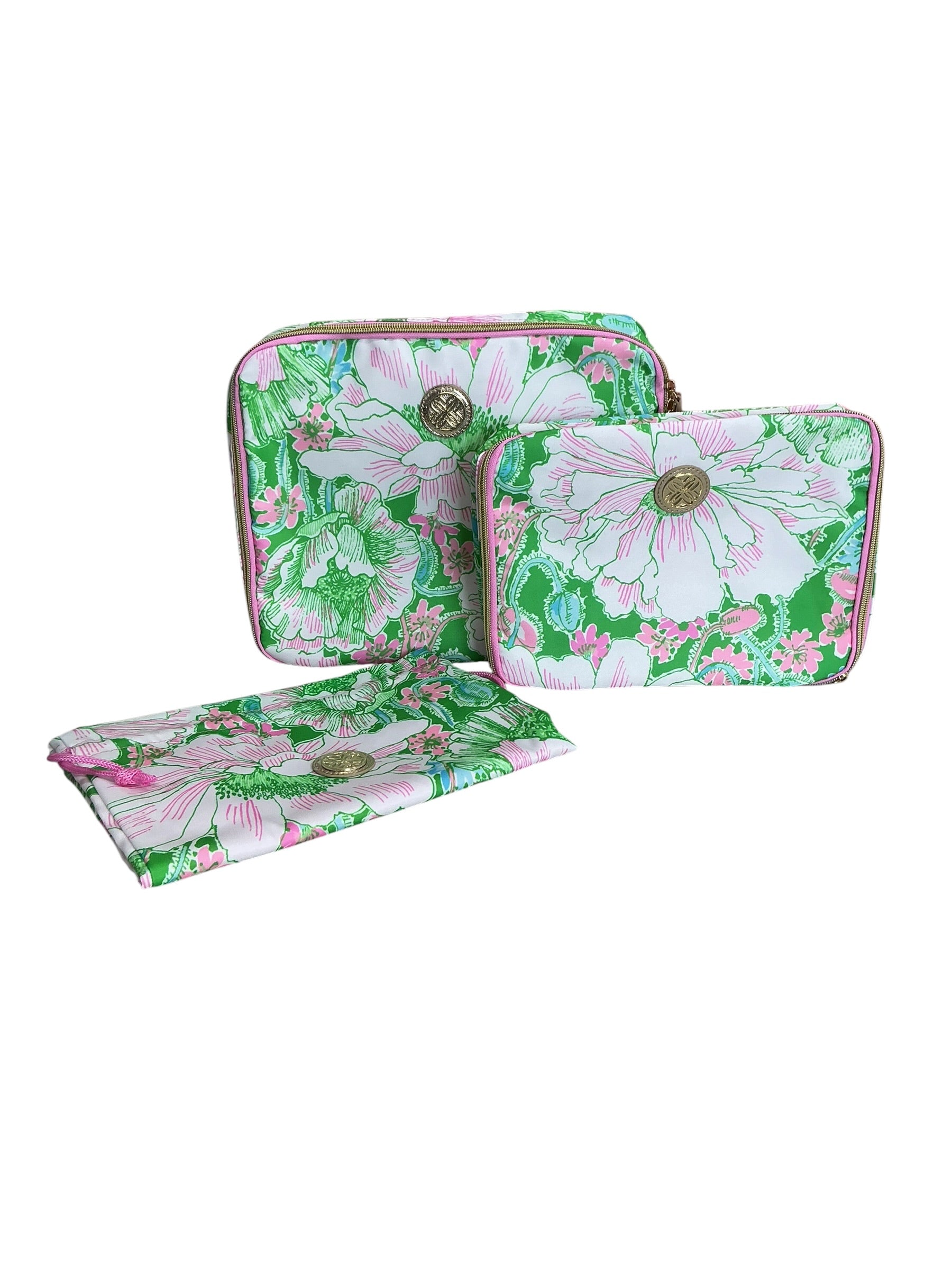 Lilly Pulitzer 3PC Set Travel Packing Cubes Putting Green Poppyland