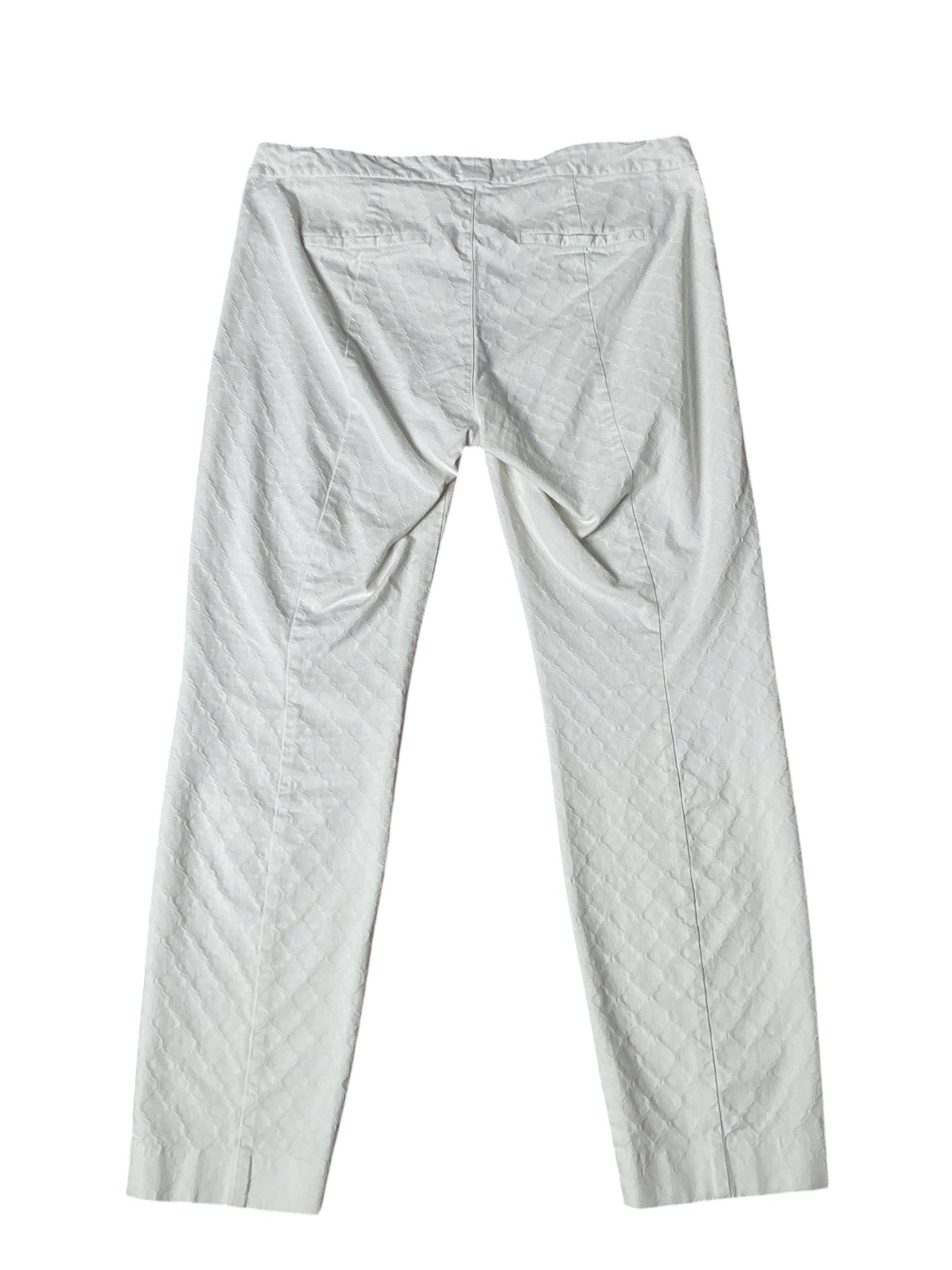 Lilly Pulitzer Kelly Textured Ankle Length Skinny Pant Resort White Jacquard - Size 12