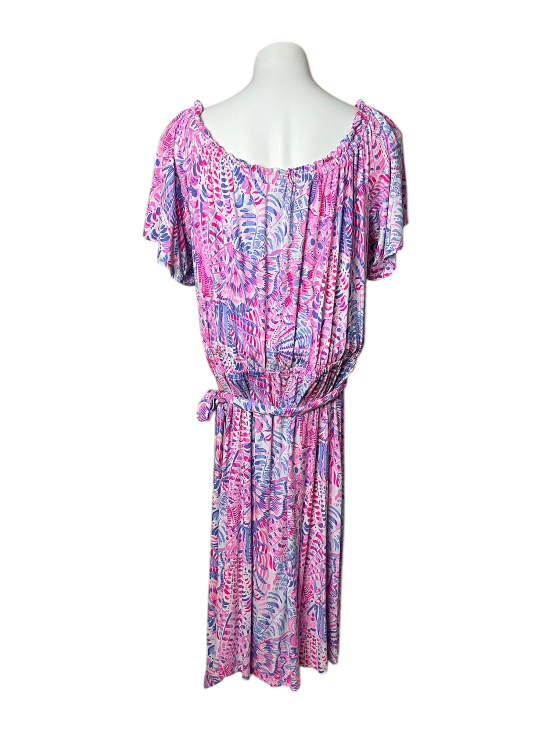 Lilly Pulitzer Moriah Midi Dress Raz Berry Sea You Soon - Size XL
