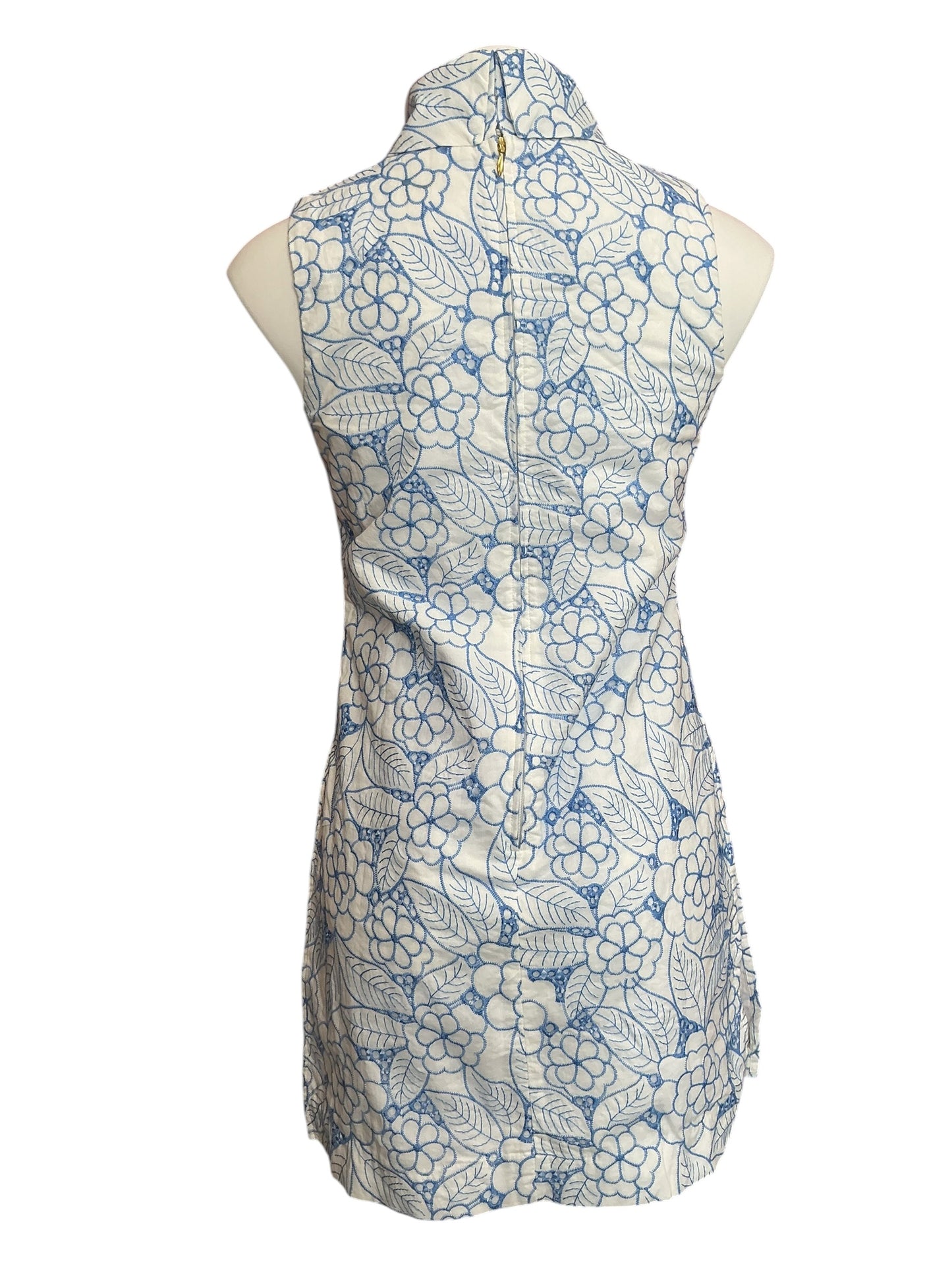 Lilly Pulitzer NWT Zander Sleeveless Romper Sunwashed Blue Sunshowers Embroidery - Size 0