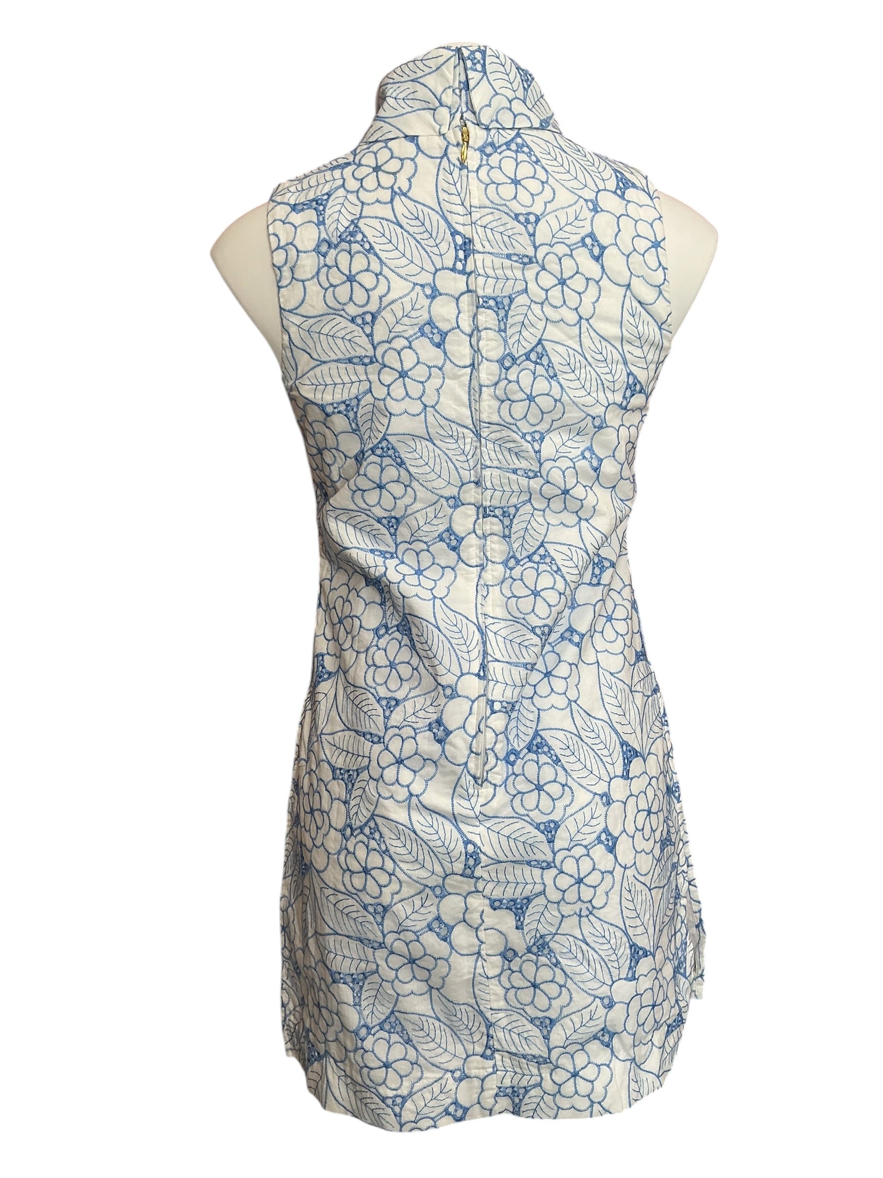 Lilly Pulitzer NWT Zander Sleeveless Romper Sunwashed Blue Sunshowers Embroidery - Size 0