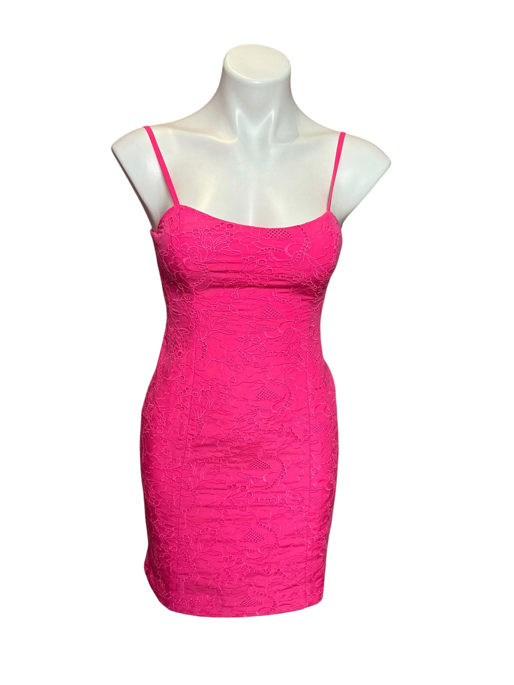 Lilly Pulitzer NWT Shelli Eyelet Mini Dress Roxie Pink Garden Party Eyelet - Size 0