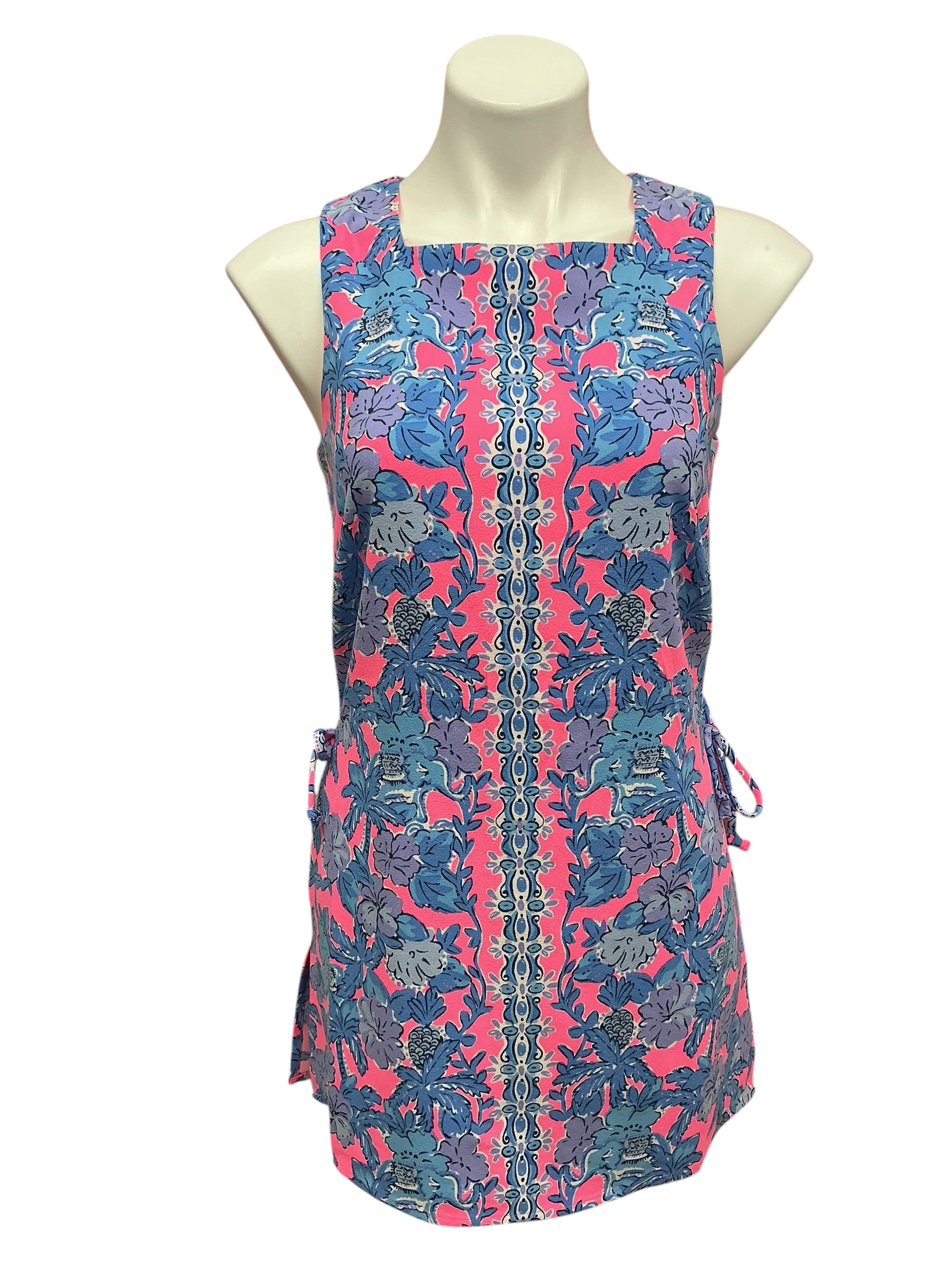 Lilly Pulitzer Donna Square Neck Romper Soleil Pink Palm Paradise - Size 2
