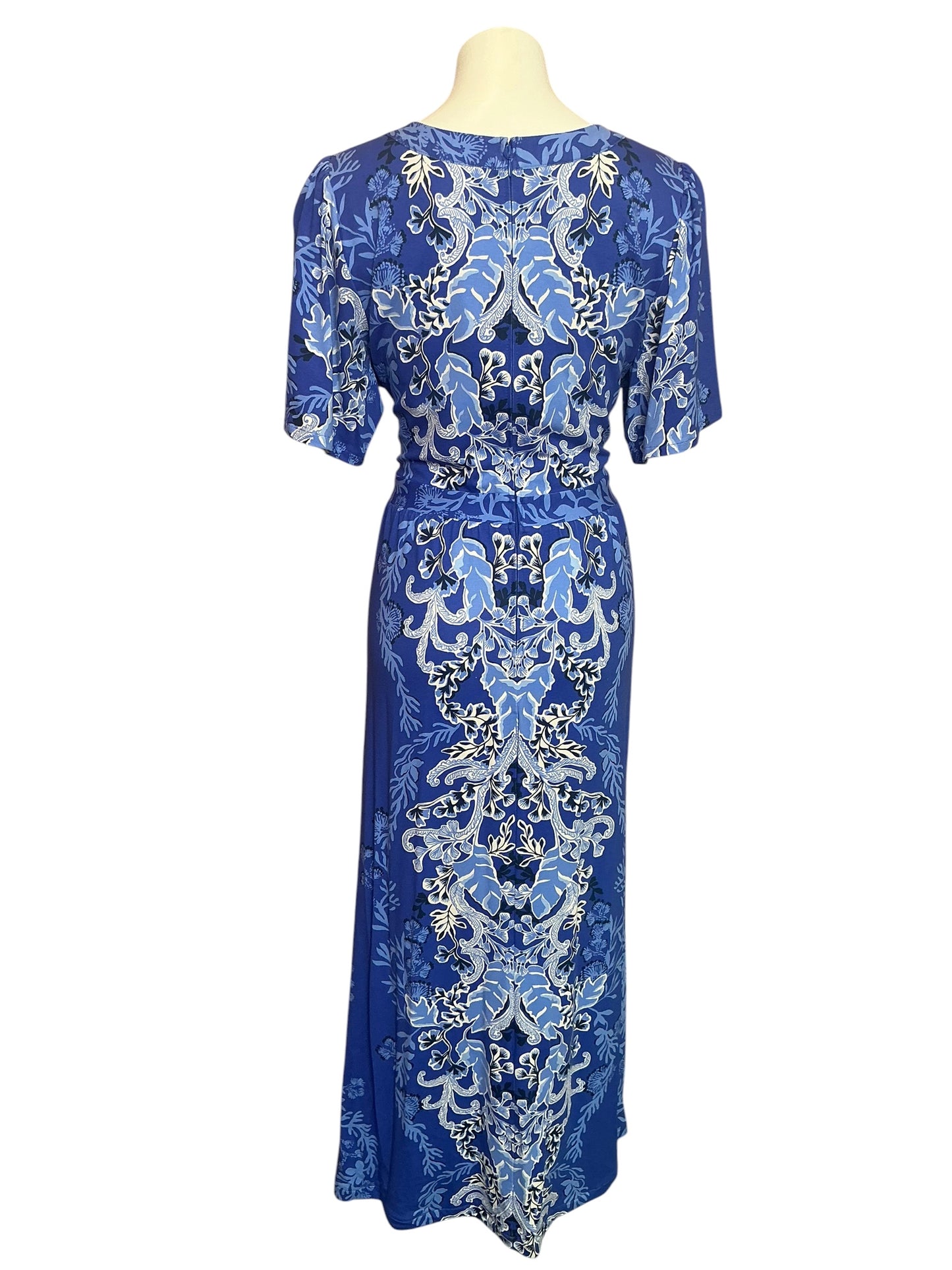 Lilly Pulitzer Remelle Maxi Dress Alba Blue Baja Cove Engineered - Size 16