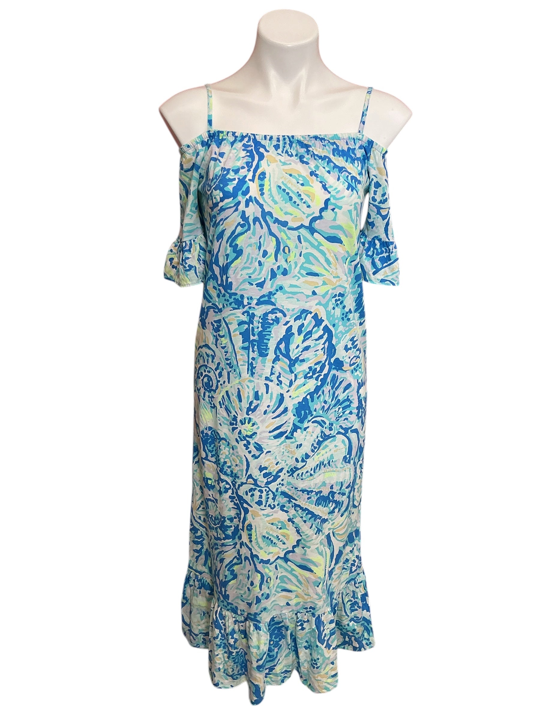 Lilly Pulitzer NWT Girls Kids Clary Maxi Dress Bennet Blue Salty Seas - Size L 8-10