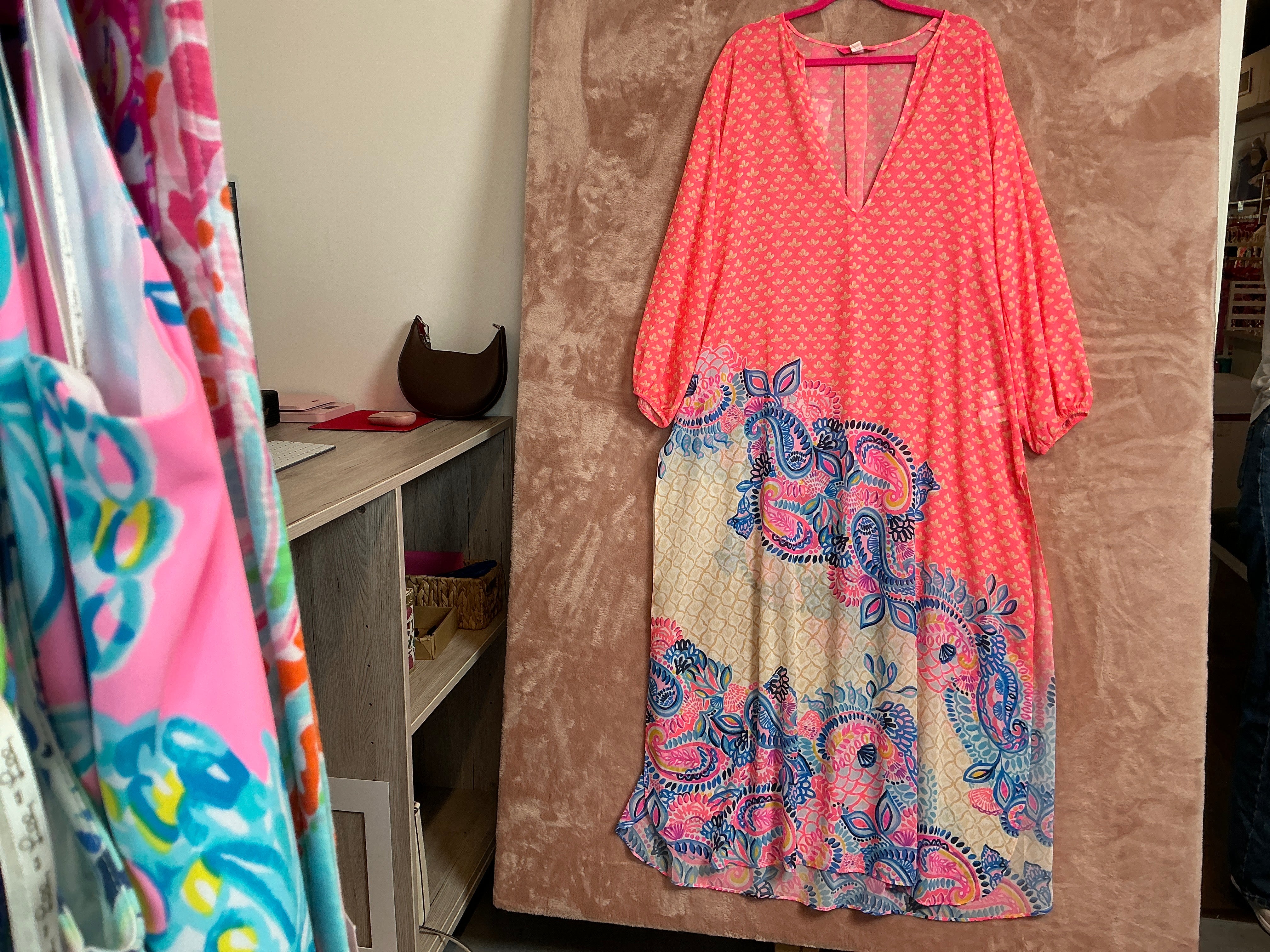 Lilly Pulitzer NWT Frey Coverup Coral Spritz Beach Bungalow Engineered Coverup - Size L