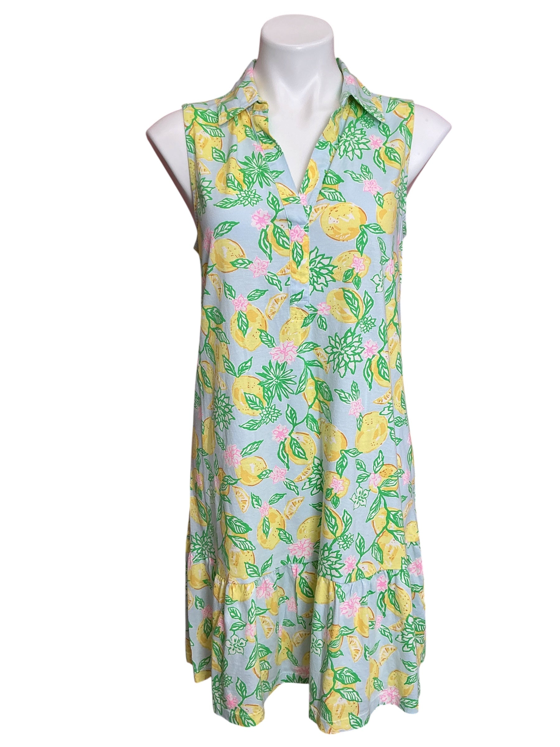 Lilly Pulitzer Riegan Dress Bluette Make Lemonade - Size M