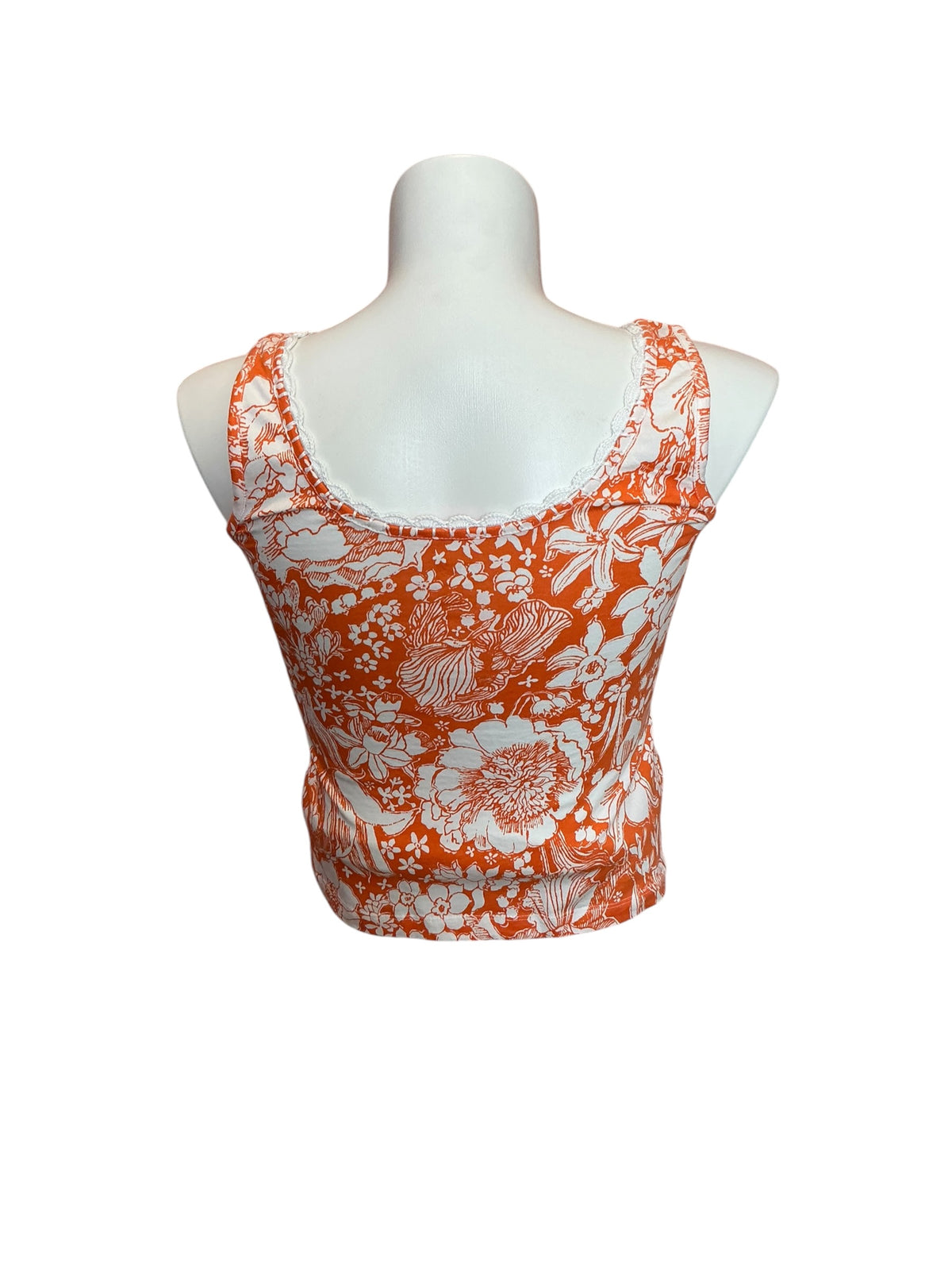 Lilly Pulitzer NWT Gabbie Crochet Trimmed Sunset Orange Budding Romance - Size XS