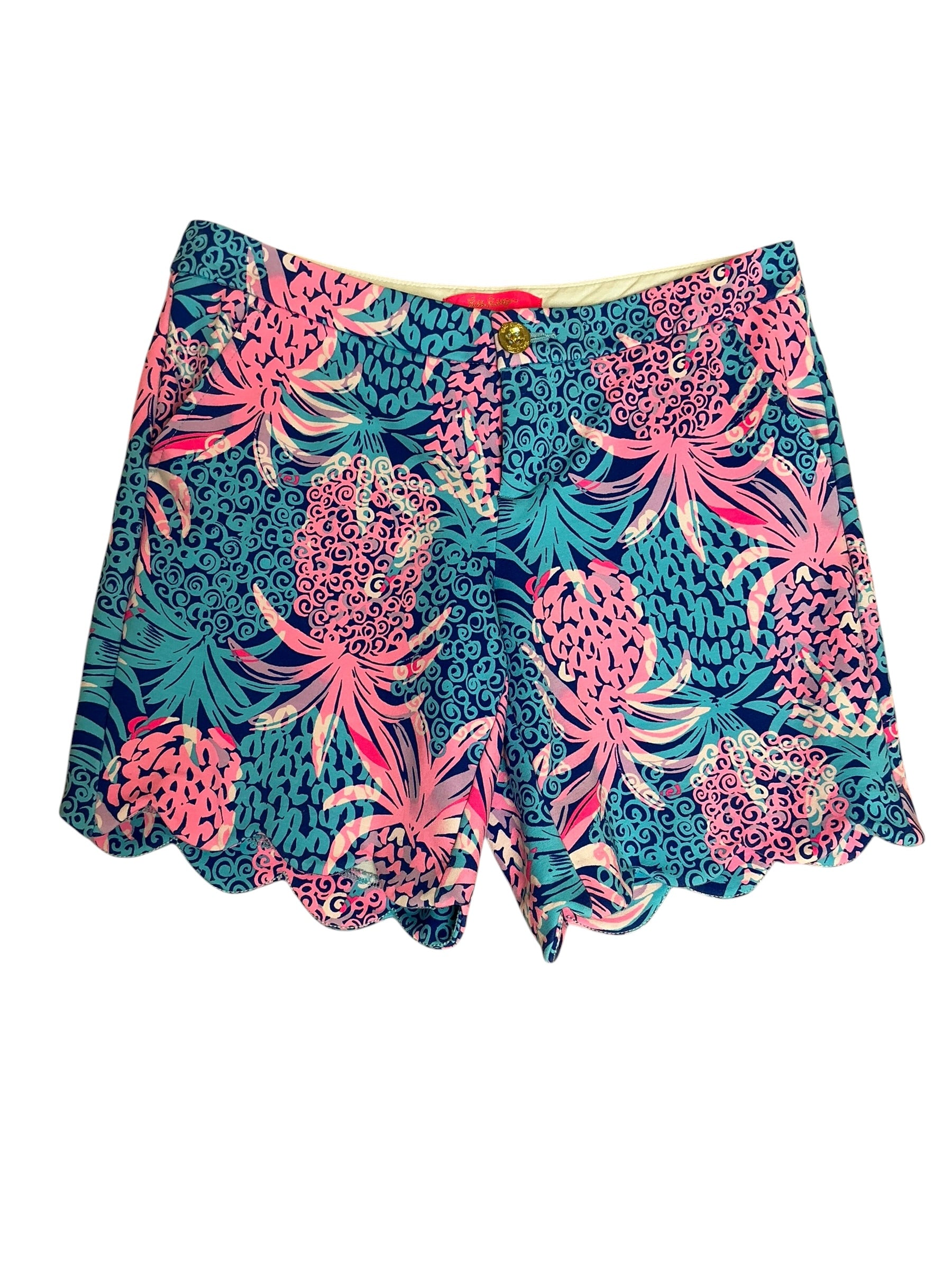 Lilly Pulitzer Darci 7" Knit Short Tropic Down Low - Size 2