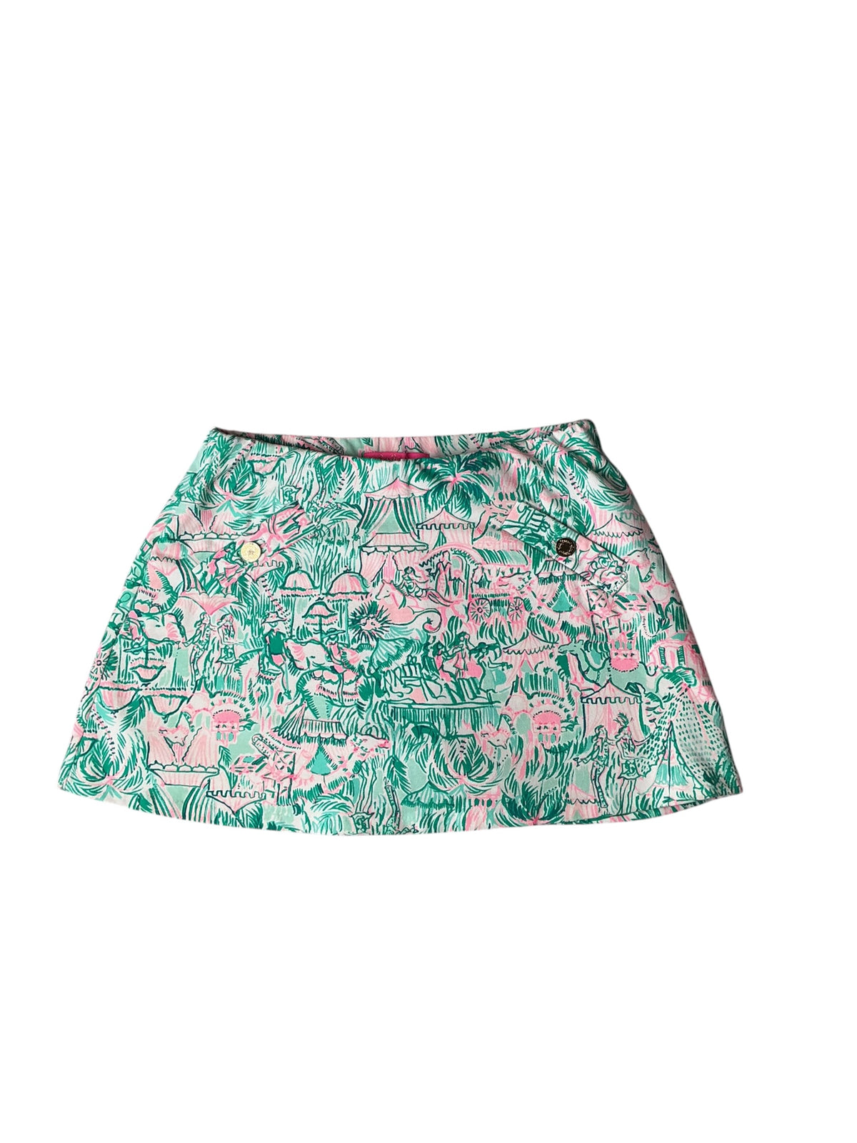 Lilly Pulitzer Madison Skort Bright Agate Green Colorful Camelflage - Size S
