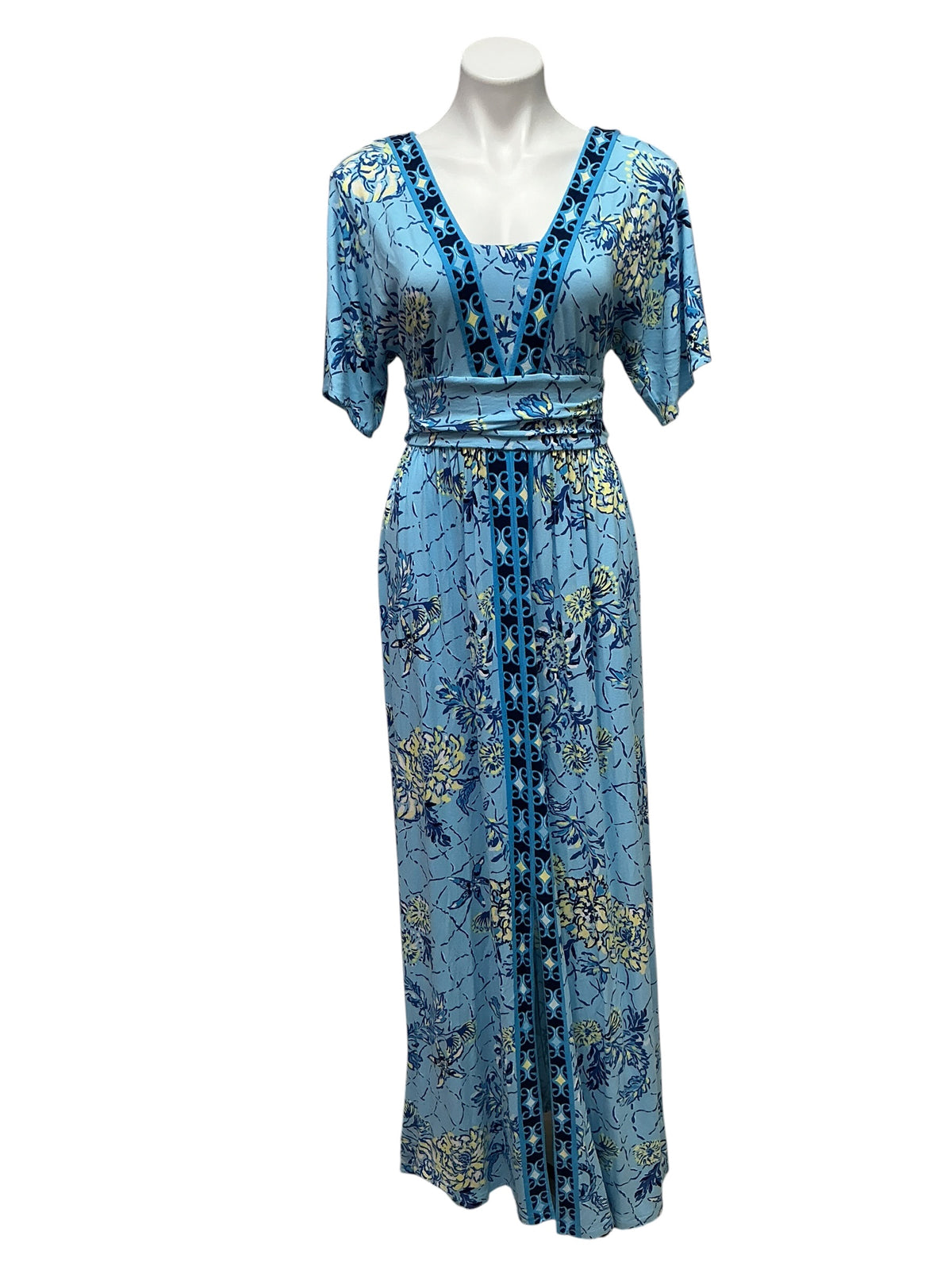 Lilly Pulitzer Lauralai Maxi Dress Bellevue Blue Breakers Beach - Size 0