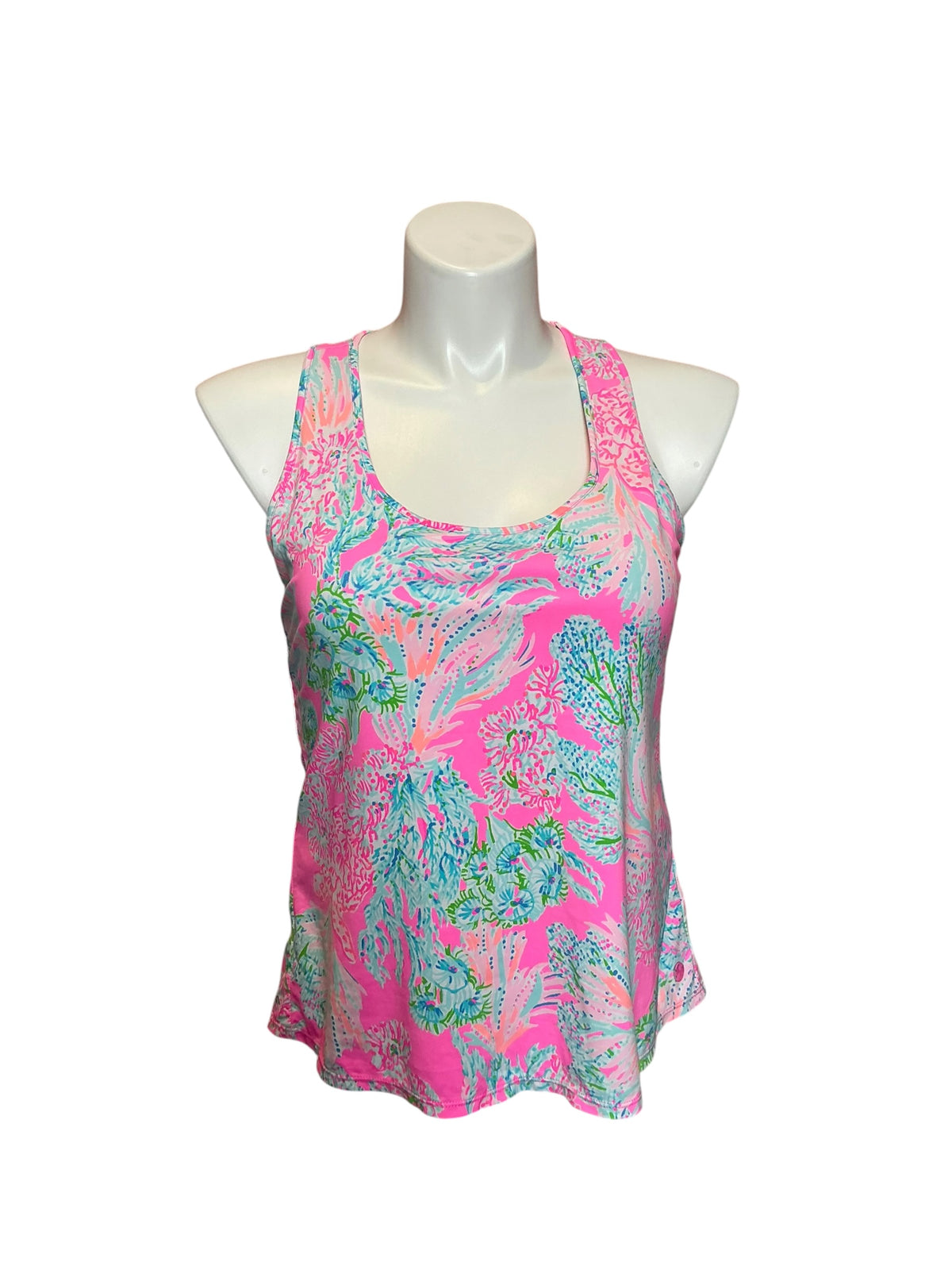 Lilly Pulitzer Mina Bra Tank Pink Isle Shell Me Something Good - Size XL