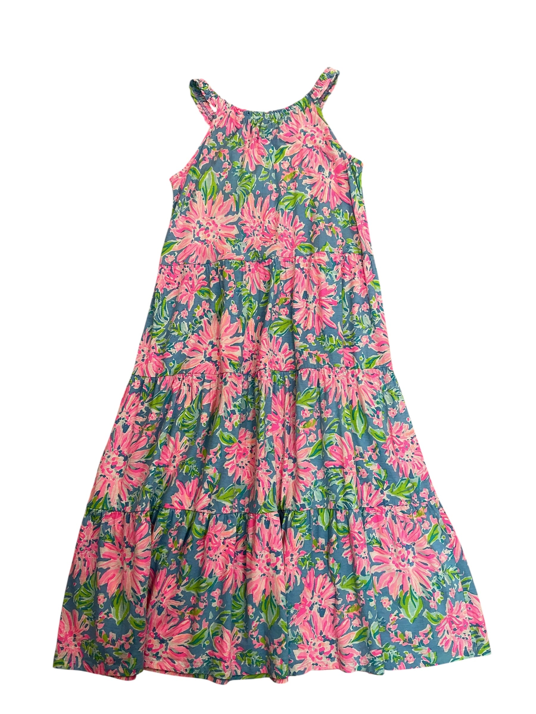 Lilly Pulitzer Harleigh Maxi Dress Girls Blue Peri Sunrise Bay - Size L 8-10