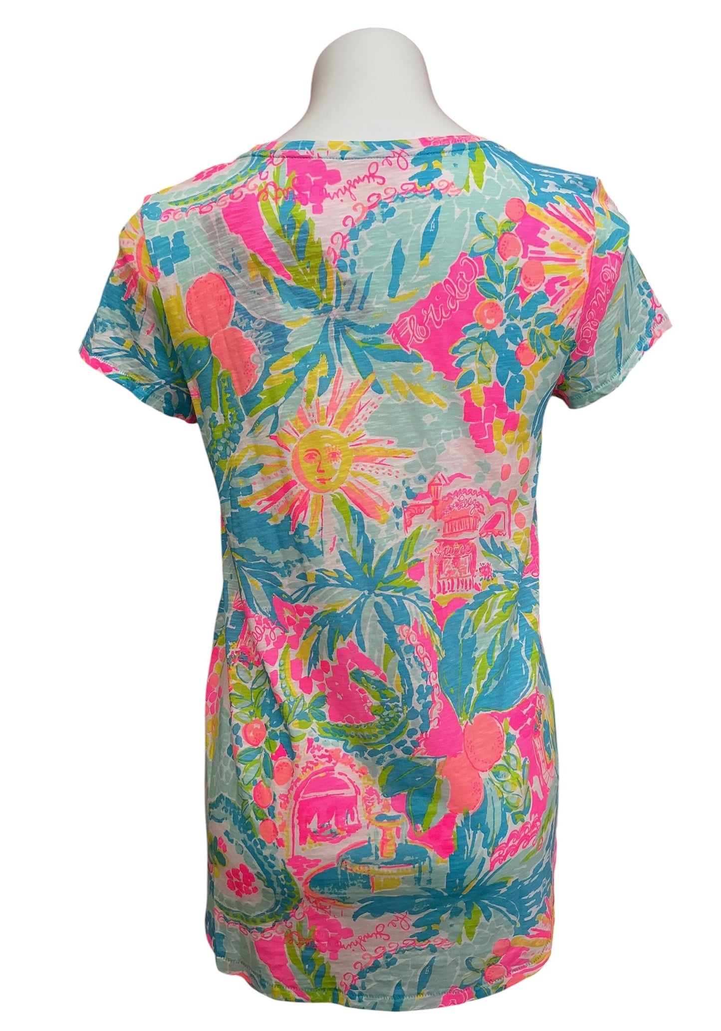 Lilly Pulitzer NWT Etta V Neck Top Multi Sunshine State Of Mind - Size S