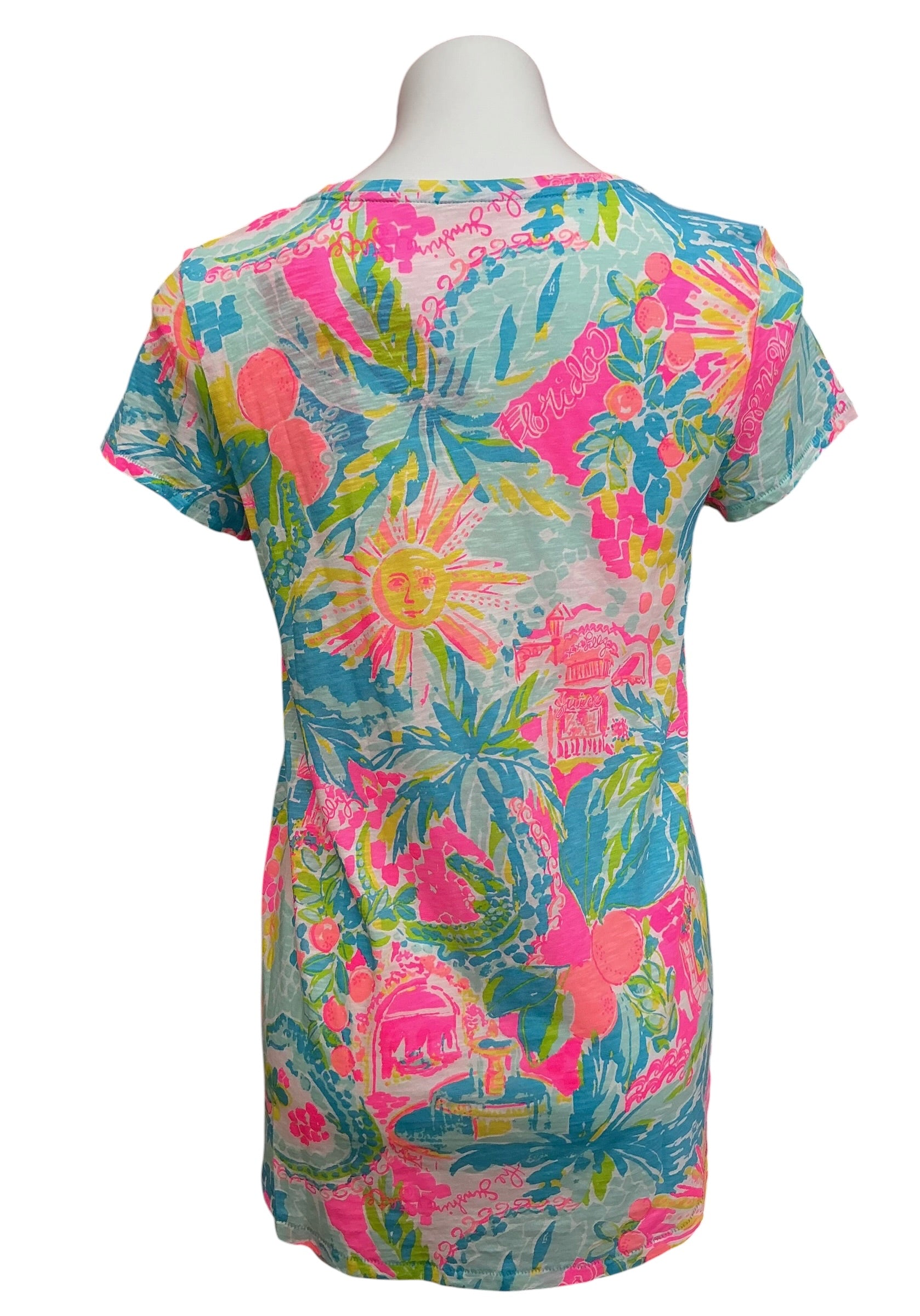 Lilly Pulitzer NWT Etta V Neck Top Multi Sunshine State Of Mind - Size S