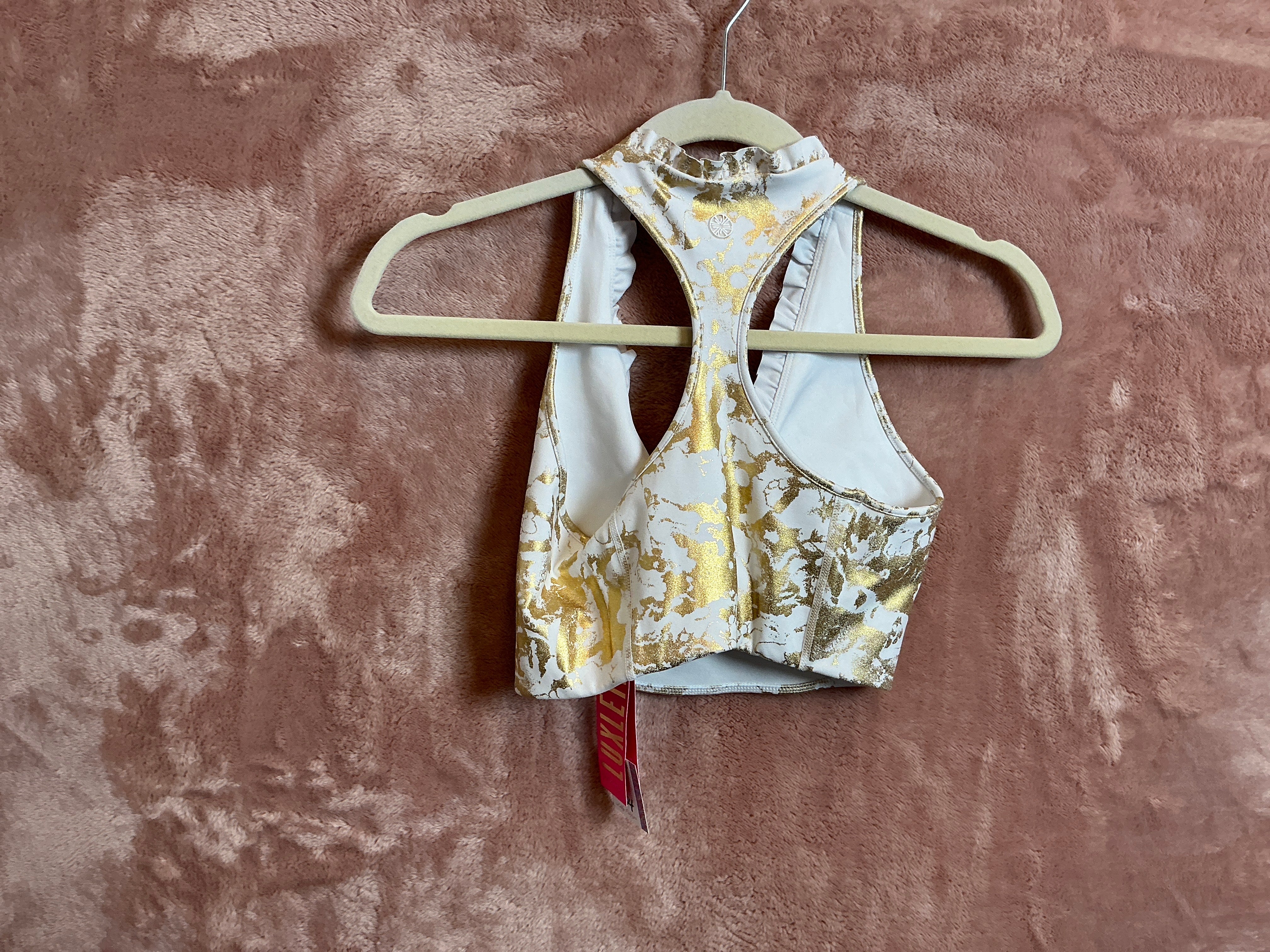 Lilly Pulitzer Top NWT - Lindsay Sports Bra - Gold - Shoreline Foil - Size XS