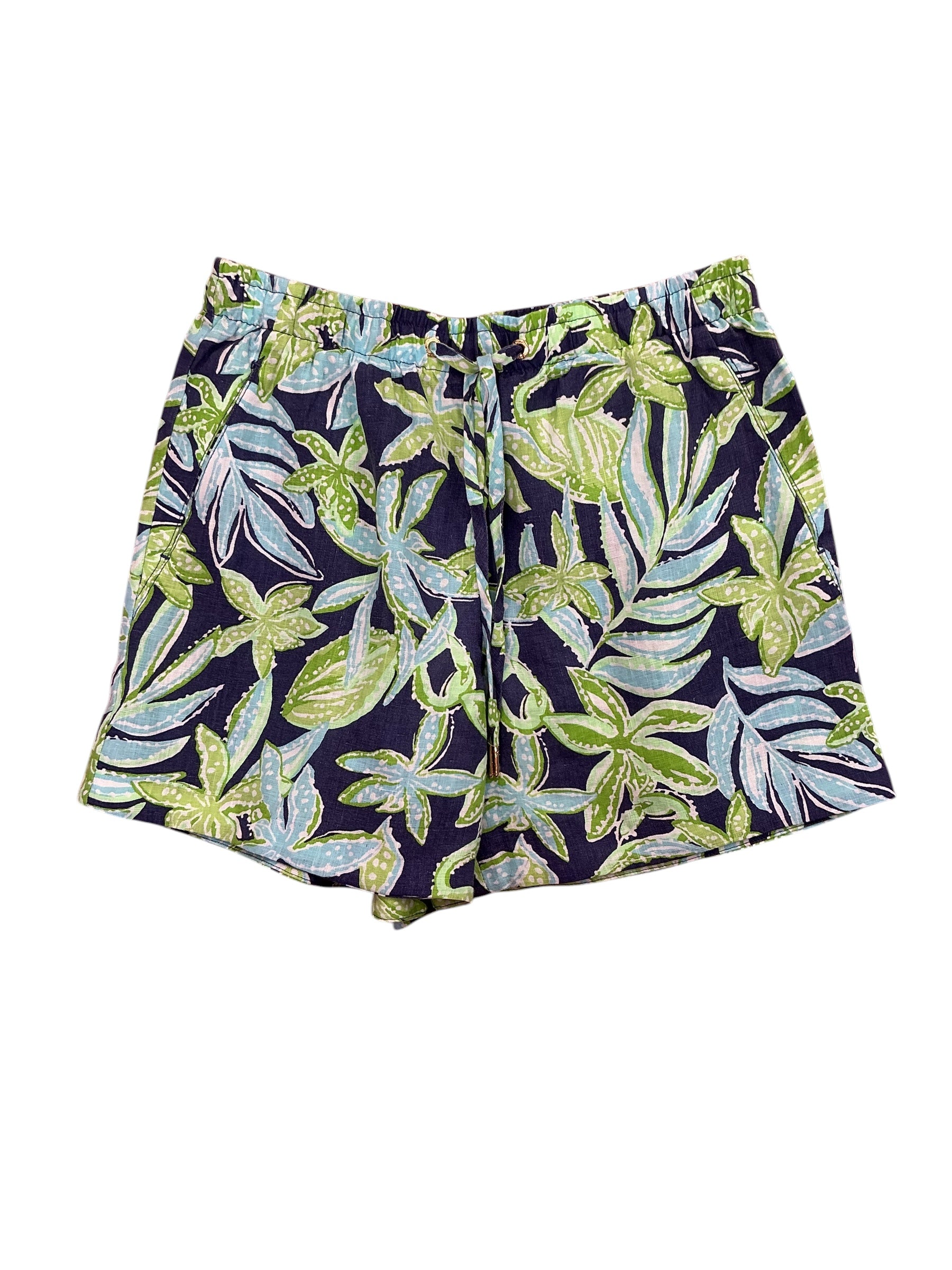 Lilly Pulitzer NWT Croix Linen Shorts Sapphire Pool Tropical Tango - Size XS