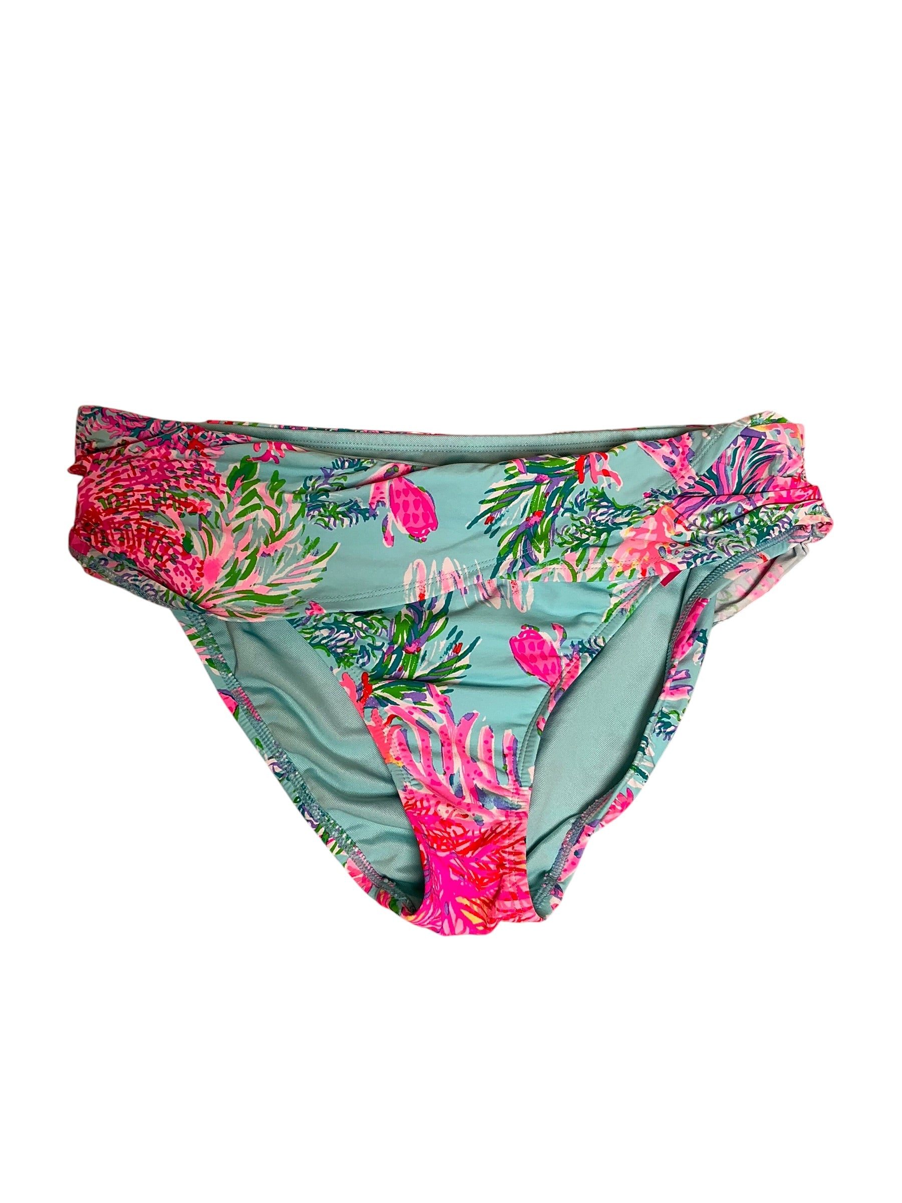 Lilly Pulitzer Lagoon Sarong Hipster Bikini Bottom Strong Current Sea - Size 10