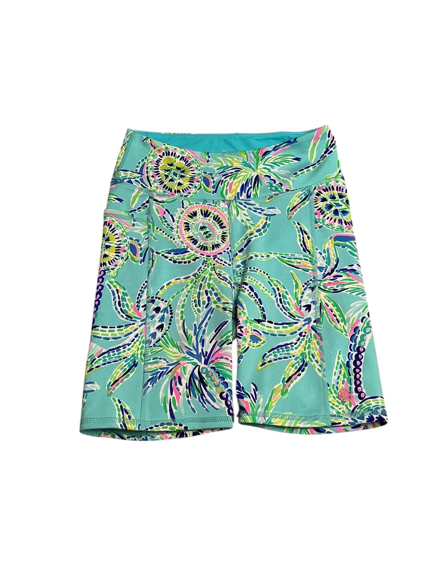 Lilly Pulitzer- Luxletic Weekender Shorts Bermuda Blue Turtle Szn Size XS