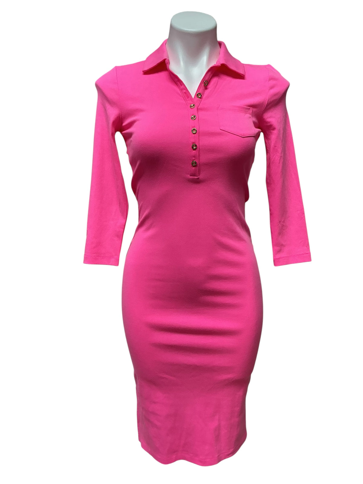 Lilly Pulitzer NWT Reema 3/4 Sleeve - knee Length Dress Roxie Pink - Size XXS