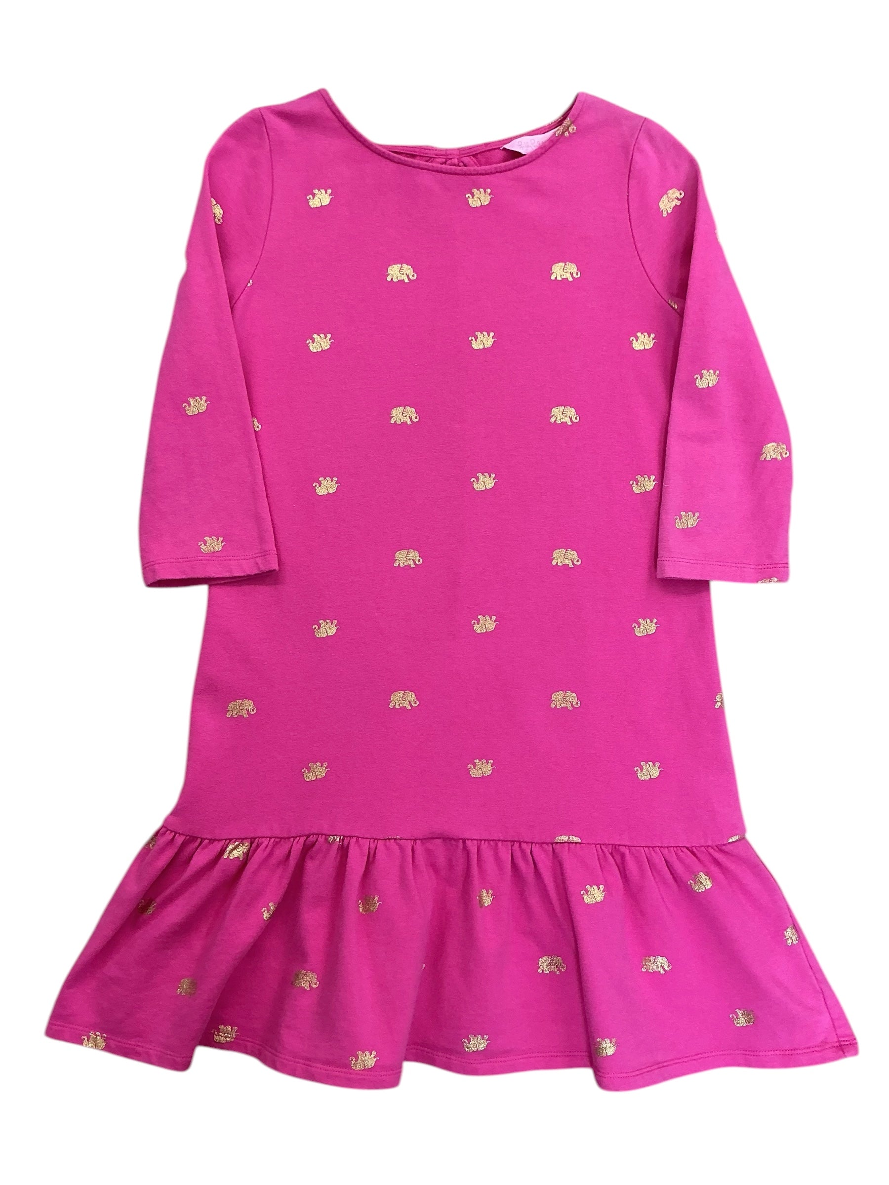 Lilly Pulitzer Girls Kids Mini Kyleigh Dress Mandevilla Pink Elephant Splash - Size XL 12-14