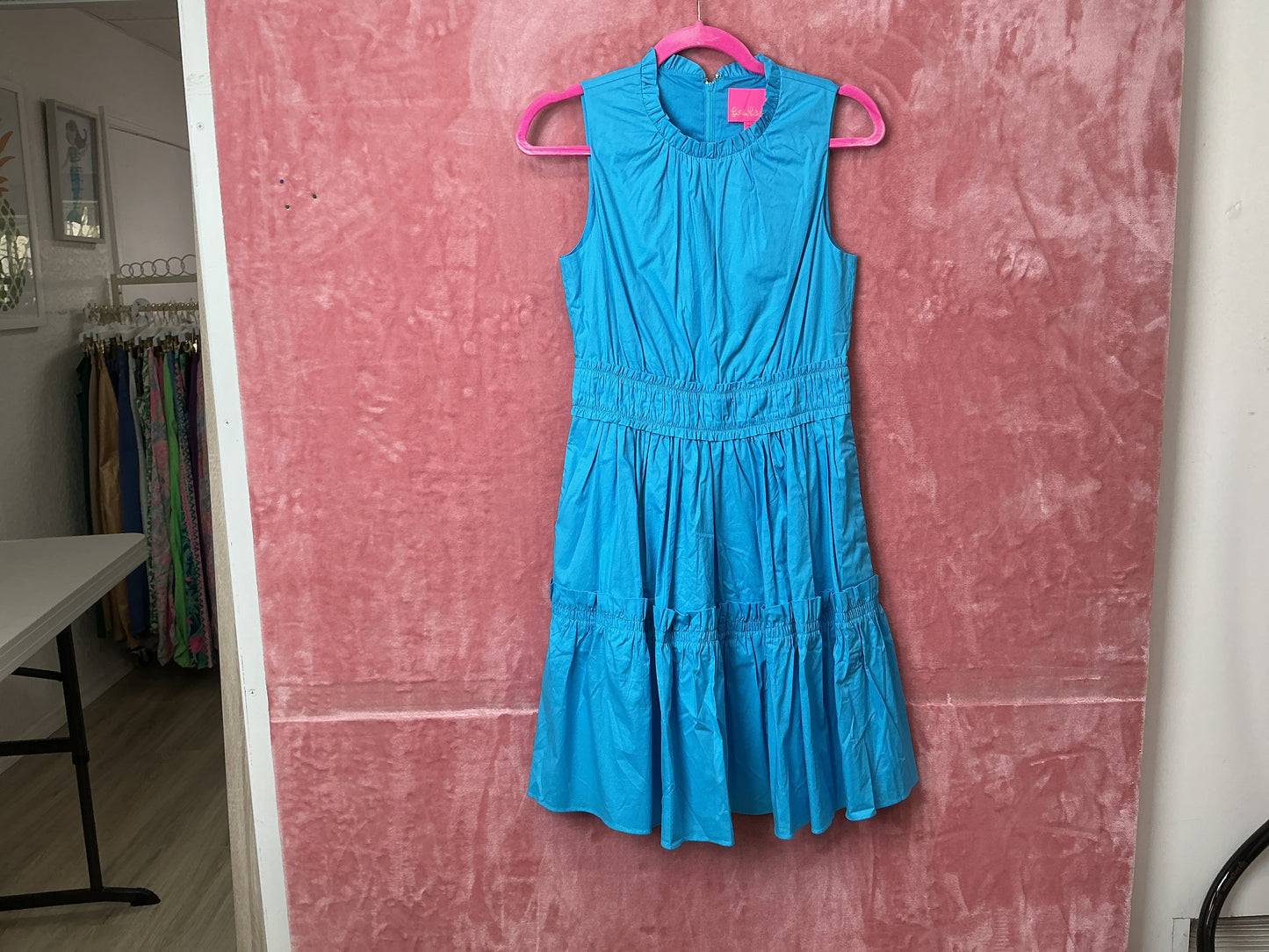 Lilly Pulitzer NWT Elina Stretch Cotton Dress Cumulus Blue - Size 0