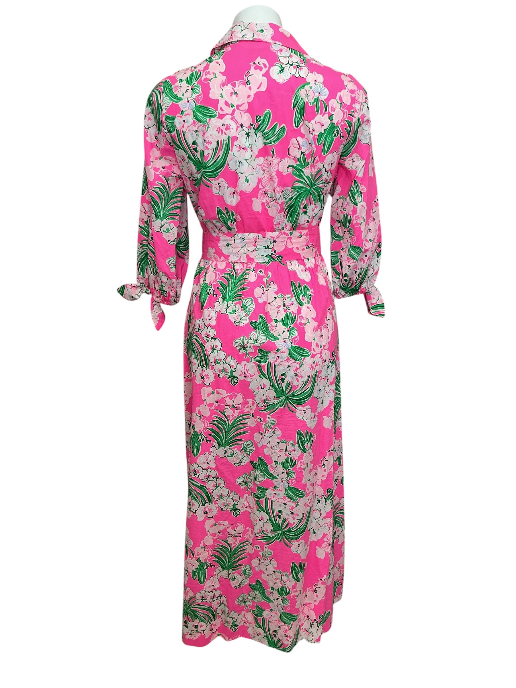 Lilly Pulitzer Amrita Cotton Midi Shirtdress Roxie Pink Worth A Look - Size 4