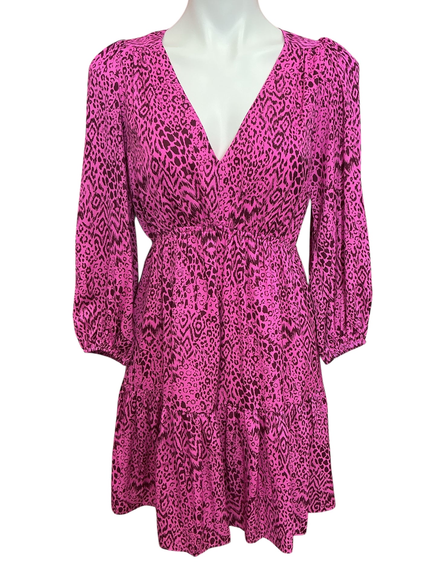 Lilly Pulitzer Deacon Print Long Sleeve Dress Cerise Pink Pattern Play - Size 4