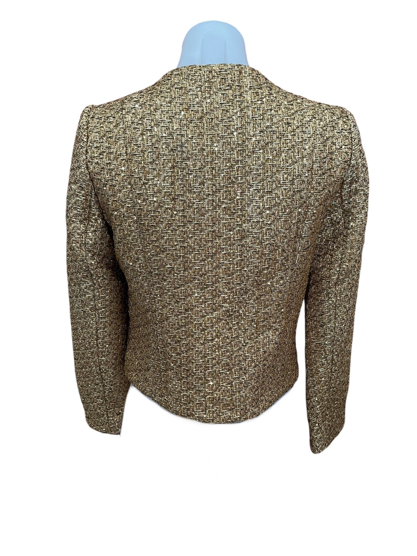 Lilly Pulitzer NWT Rohana Boucle Jacket Gold Metallic Golden Glow Boucle - Size 00