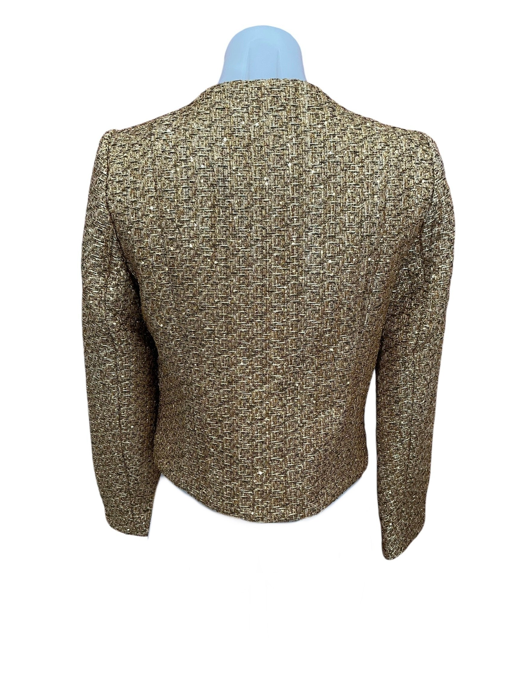 Lilly Pulitzer NWT Rohana Boucle Jacket Gold Metallic Golden Glow Boucle - Size 00