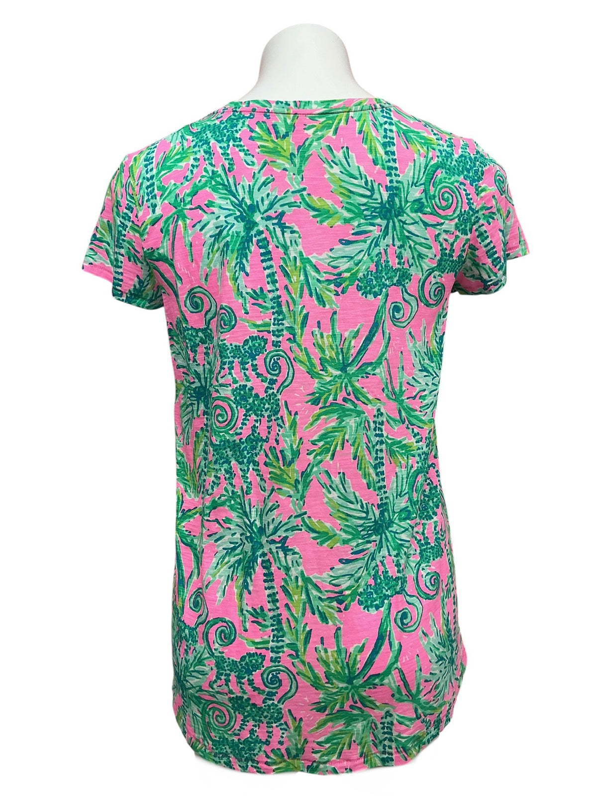 Lilly Pulitzer Etta V Neck Top Prosecco Pink Hangin Around - Size S