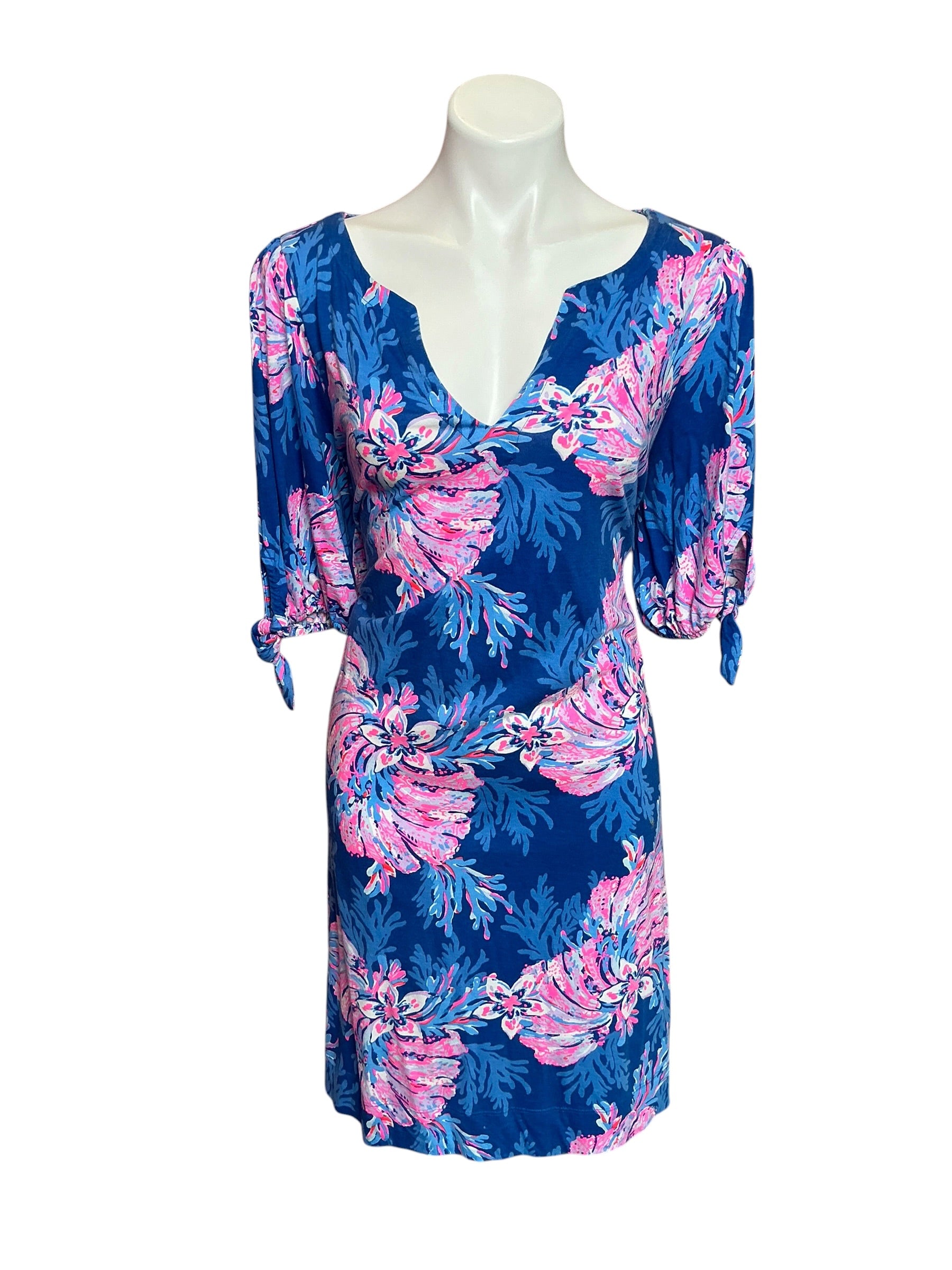 Lilly Pulitzer Easley Short Sleeve Dress Multi For The Fans - Size XL