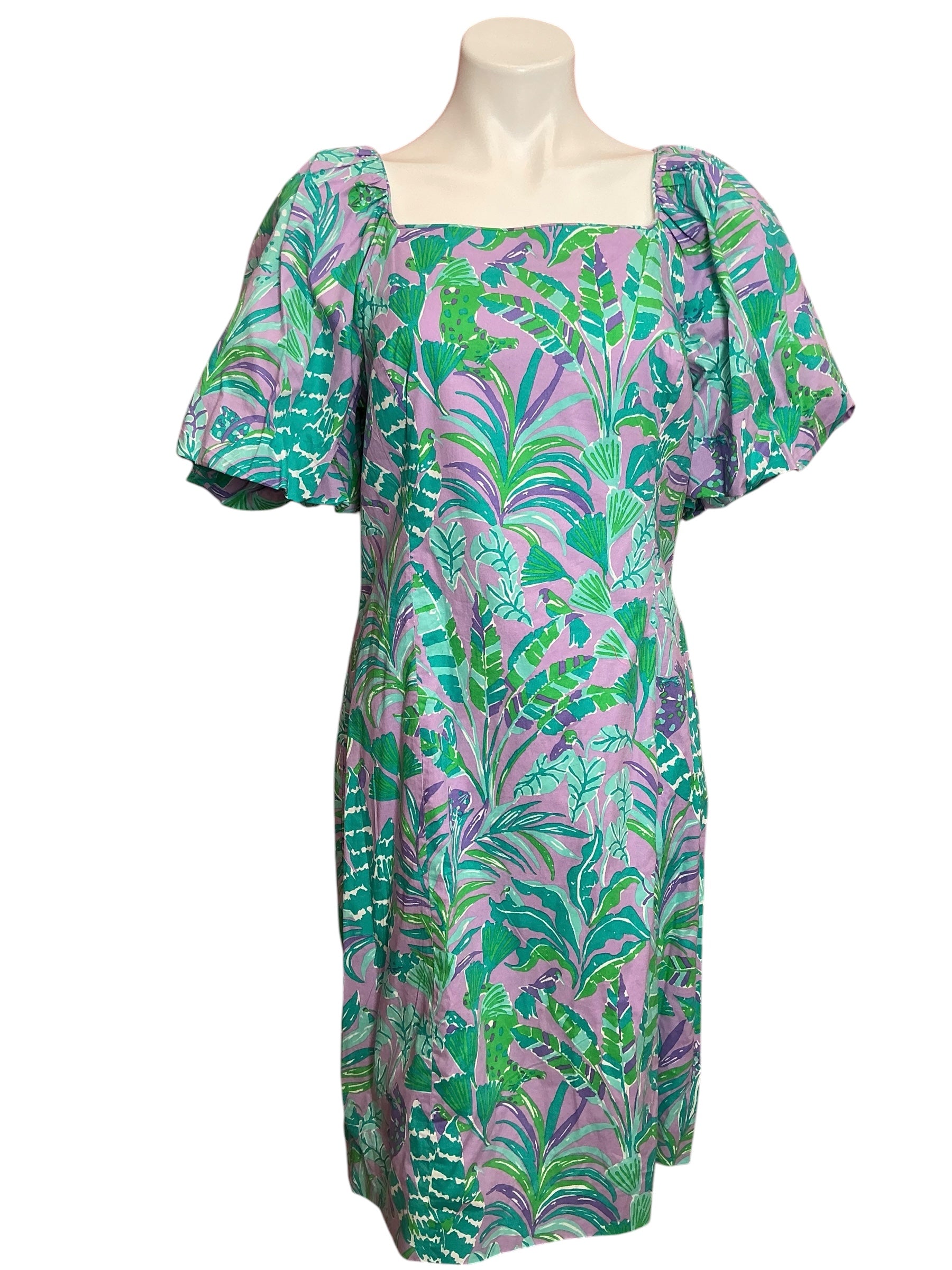 Lilly Pulitzer NWT Lettie Short Sleeve Dress Purple Iris On The Chase - Size 14