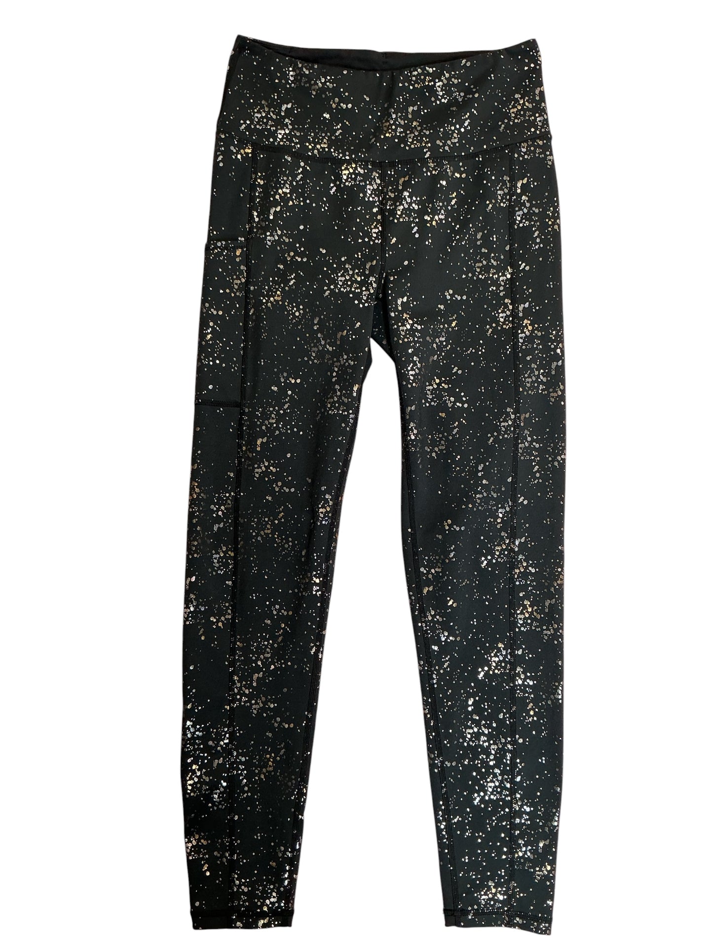 Lilly Pulitzer Weekender High Rise Leggings Onyx Metallic Sea Spray Foil - Size S