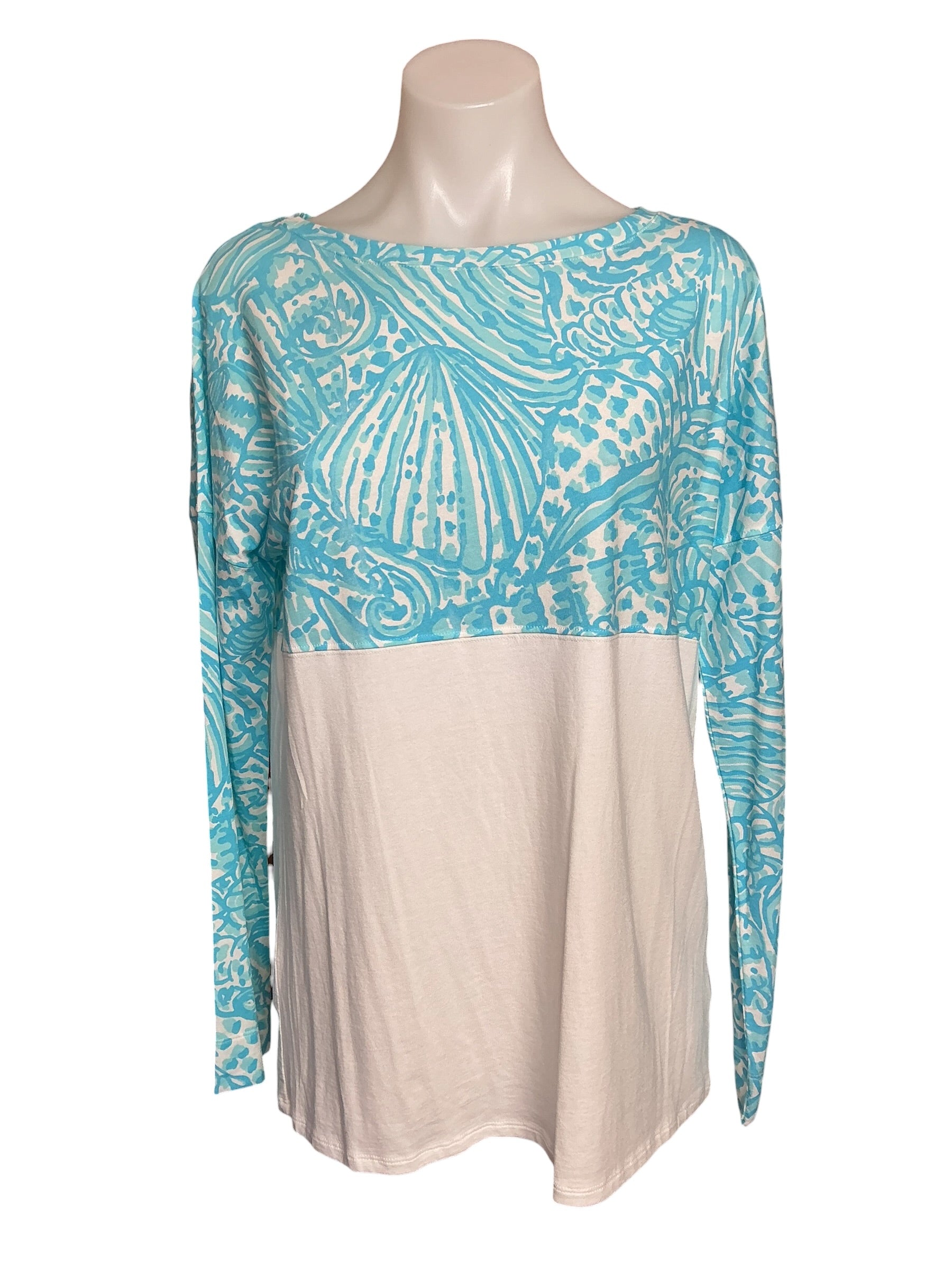 Lilly Pulitzer Finn Top - Succulent Blue Sea Cups - Size S