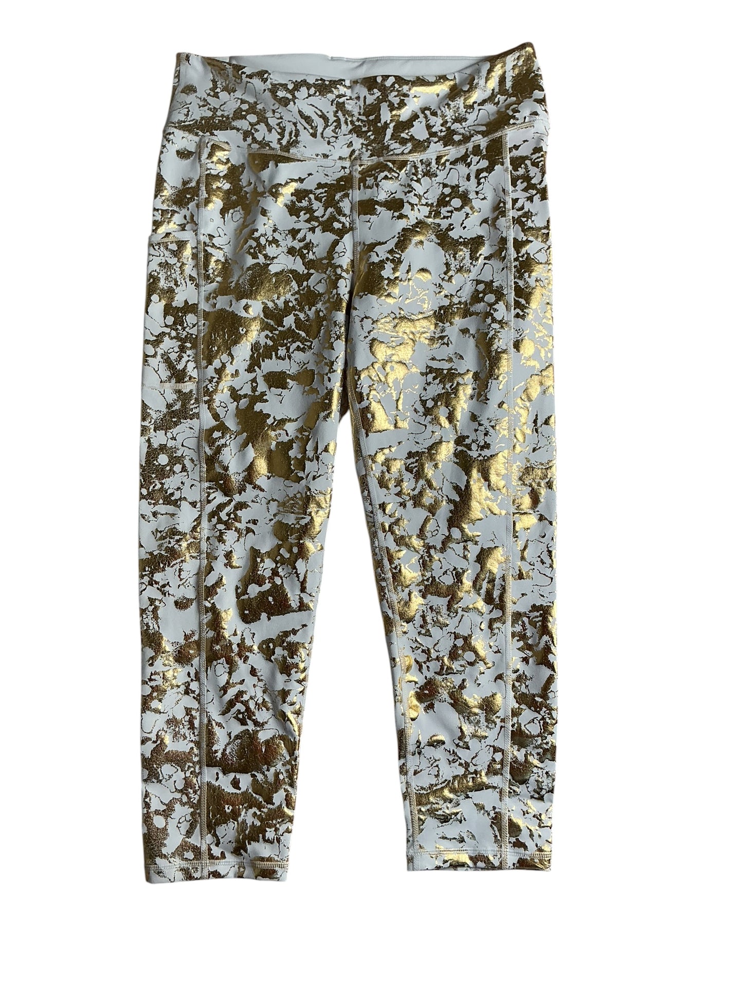 Lilly Pulitzer NWT Weekender High Rise Midi Gold Shoreline Foil - Size XL