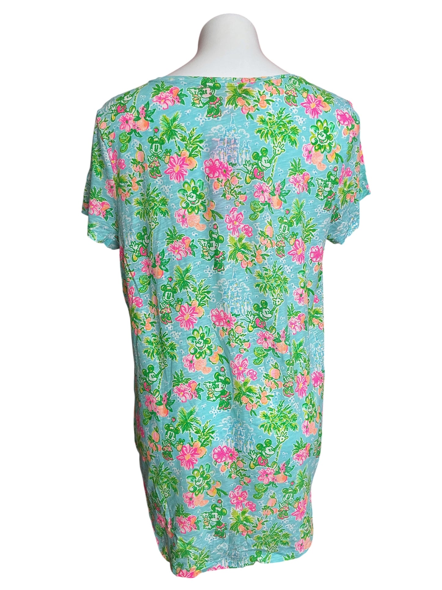 Lilly Pulitzer X Disney NWT Etta V Neck Top Blue Ibiza Lilly Loves Disney - Size XL