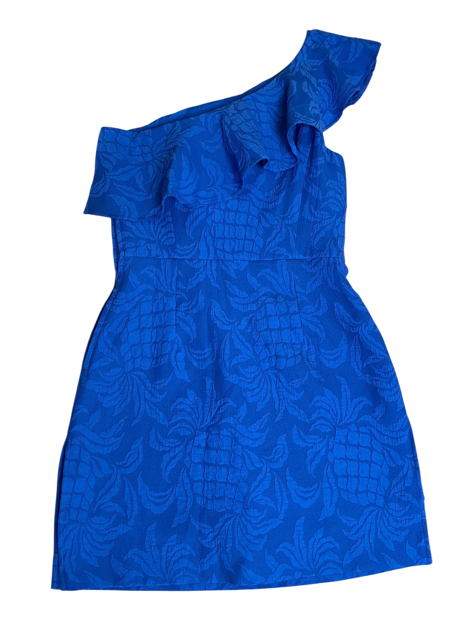 Lilly Pulitzer NWT Kipton Skirted Romper Blue Tang Pineapple Pucker Jacquard - Size 4
