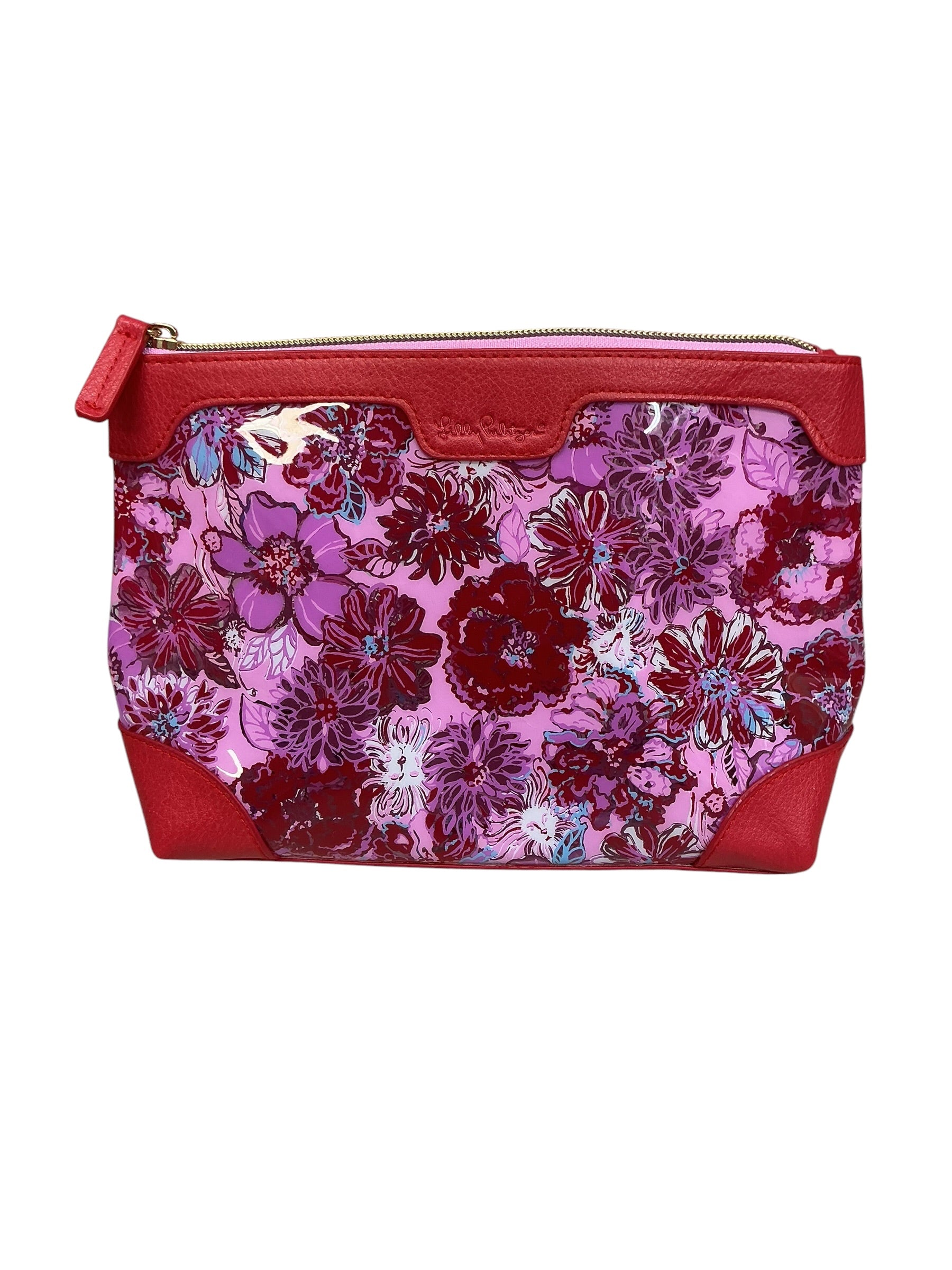 Lilly Pulitzer PVC Zip Pouch Lilac Thistle In The Wild Flowers