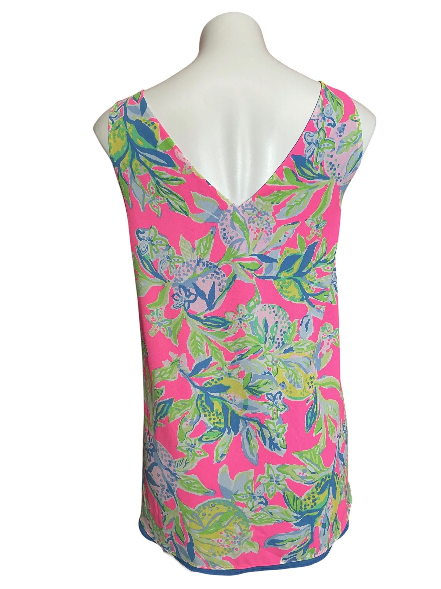 Lilly Pulitzer NWT Florin Sleeveless V Neck Top Multi Squeeze The Day - Size XL