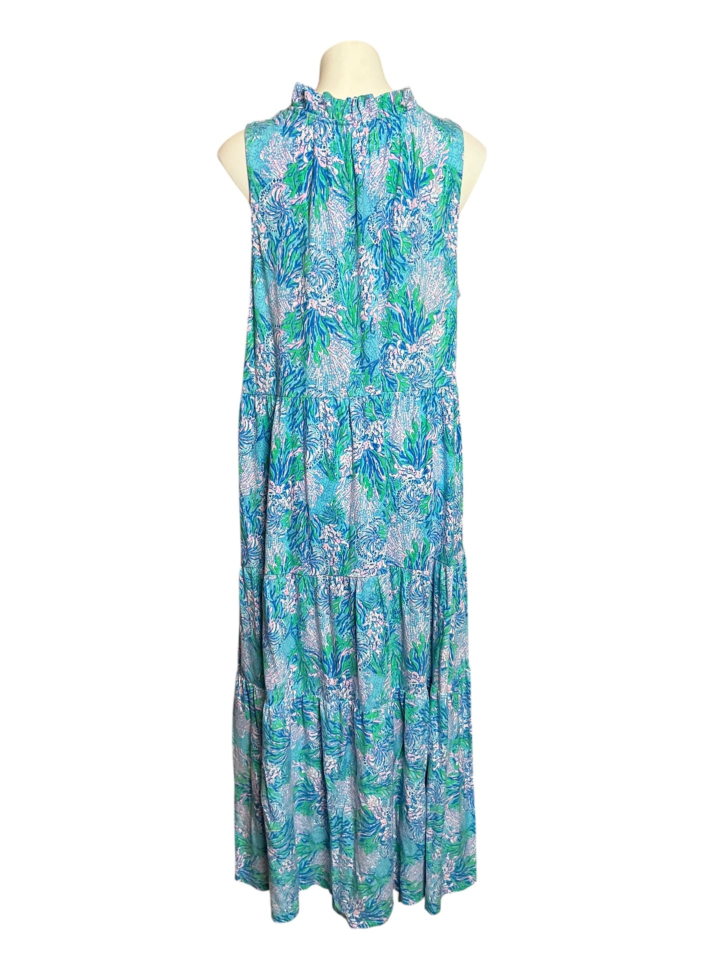 Lilly Pulitzer Malone Maxi Dress Las Olas Aqua Strong Current Sea - Size xl