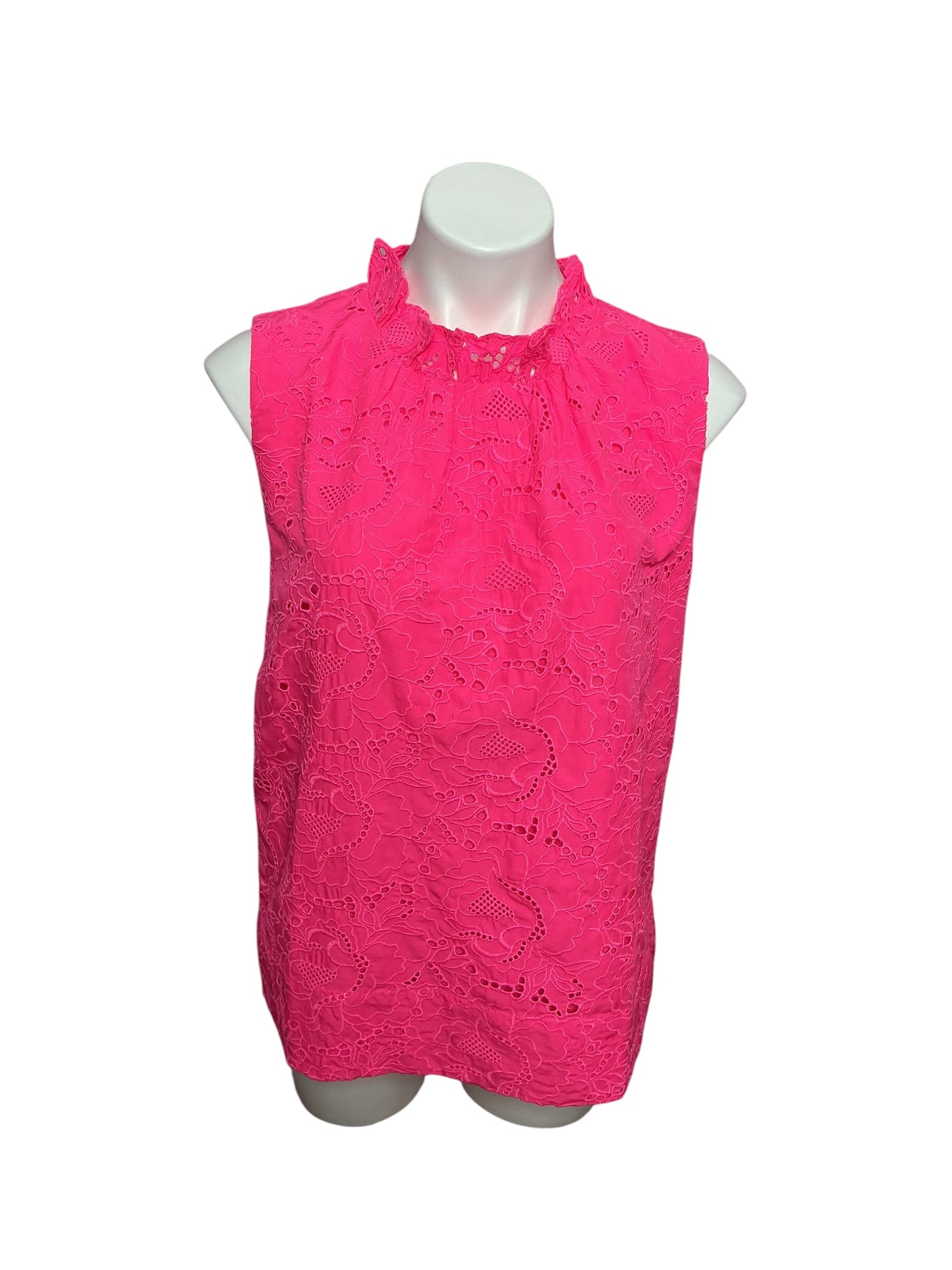 Lilly Pulitzer NWT Dahliana Eyelet Top Roxie Pink Garden Party Eyelet - Size L