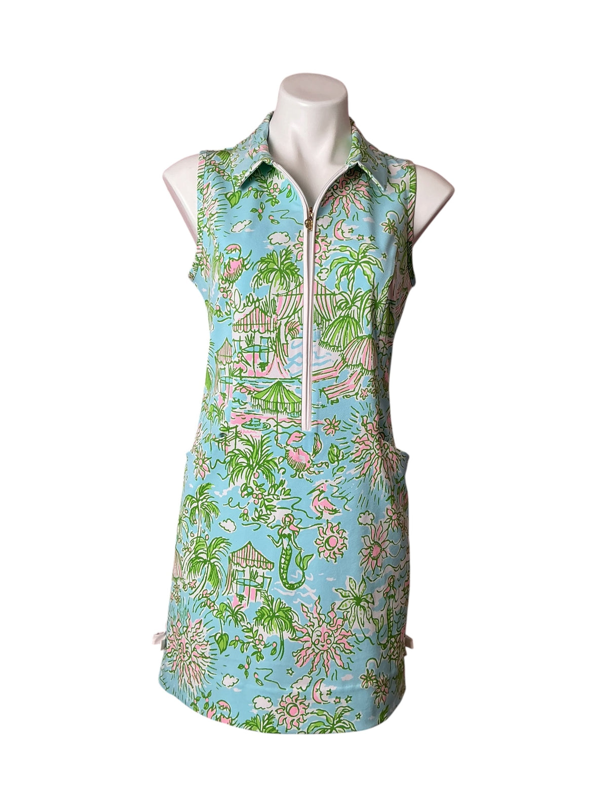 Lilly Pulitzer UPF 50+ Luxletic Kathy Bow Dress Sunbathers Bliss - Size 6