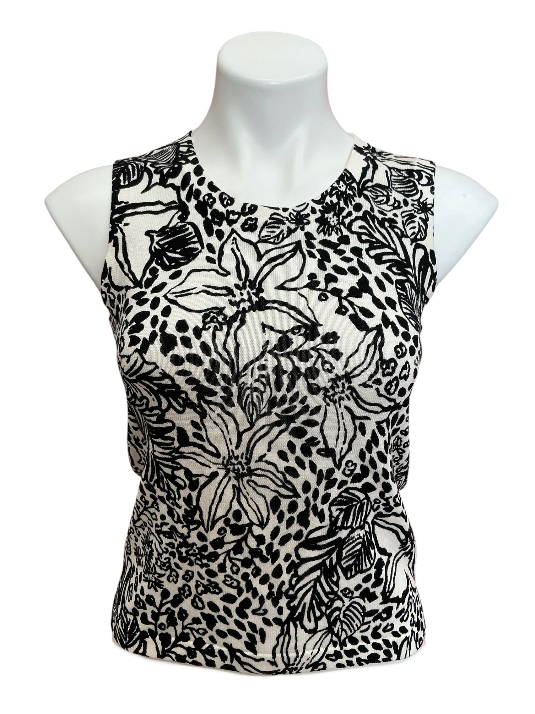 Lilly Pulitzer NWT Fairley Sweater Shell Top Onyx Lots To Spot - Size XS