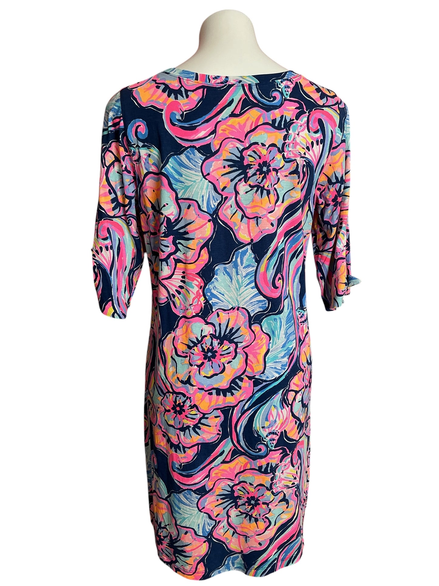 Lilly Pulitzer Preston Dress Nauti Navy Boho Bateau - Size L