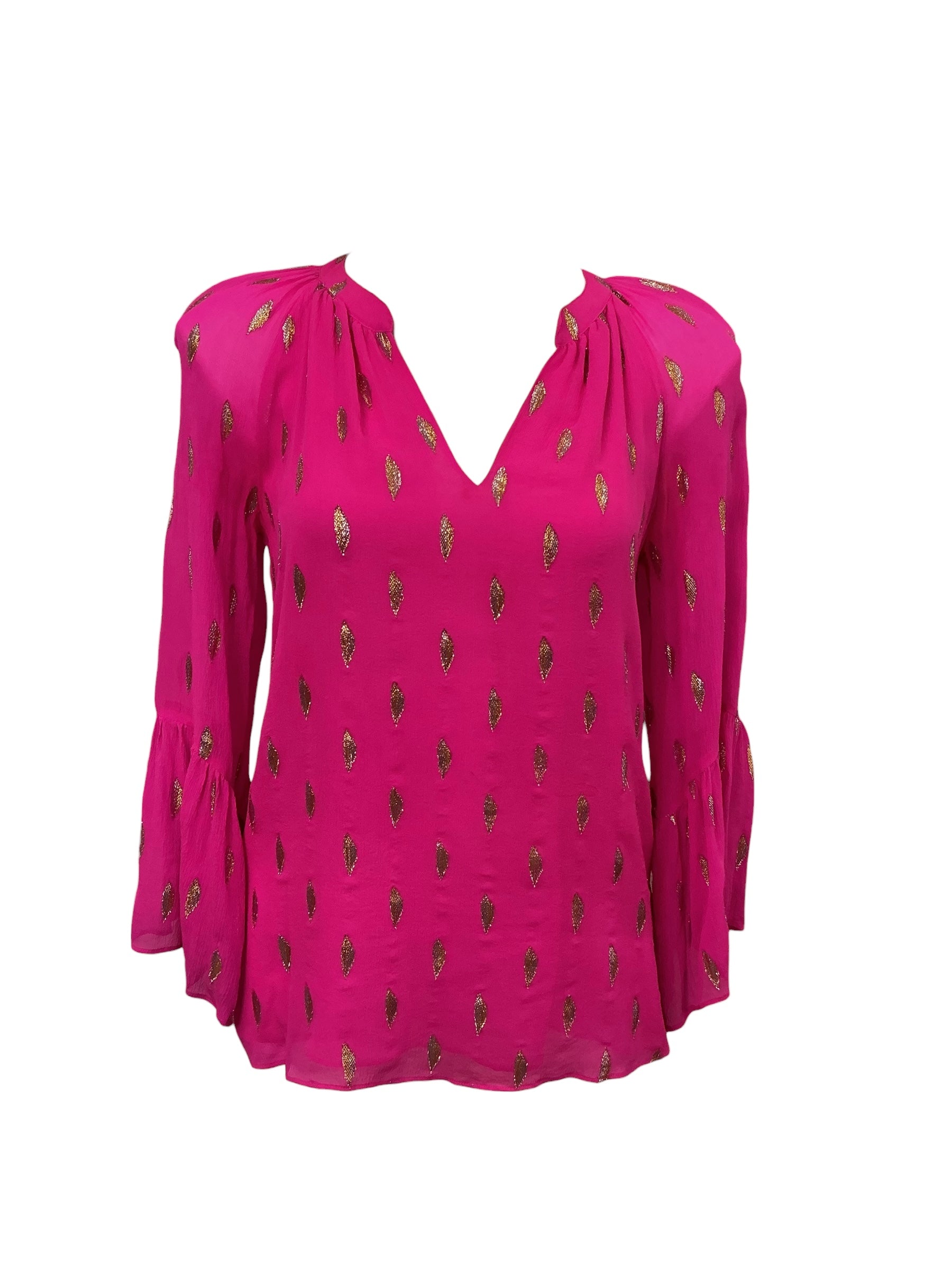 Lilly Pulitzer - Matilda Top - Bougainvillea Pink Diamond Metallic Clip - Size XS