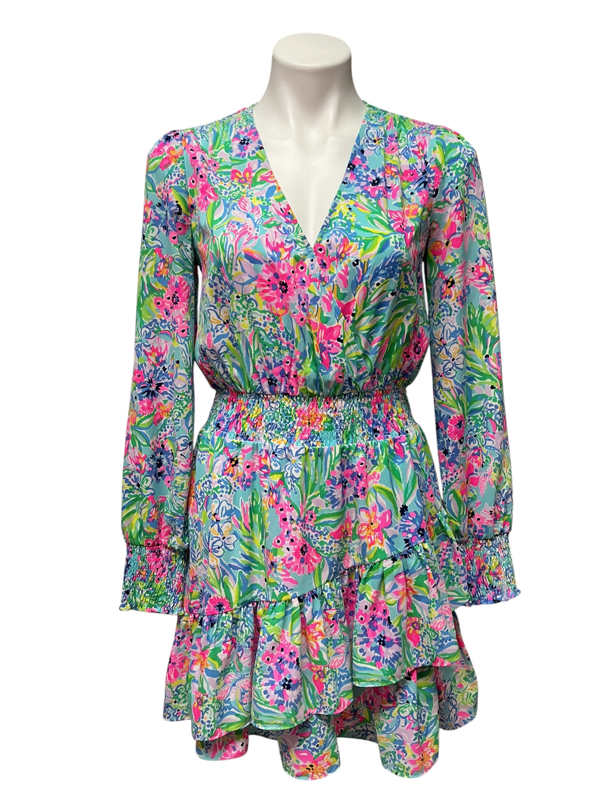 Lilly Pulitzer Cristiana Stretch Dress Amalfi Blue Alligator Isle - Size 0