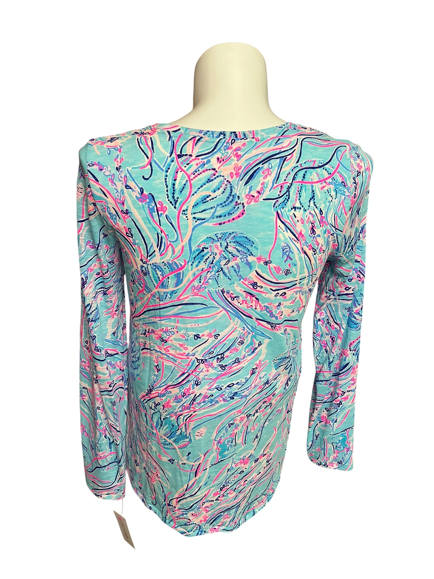 Lilly Pulitzer Etta Long Sleeve Top Multi Bermudaful - Size M